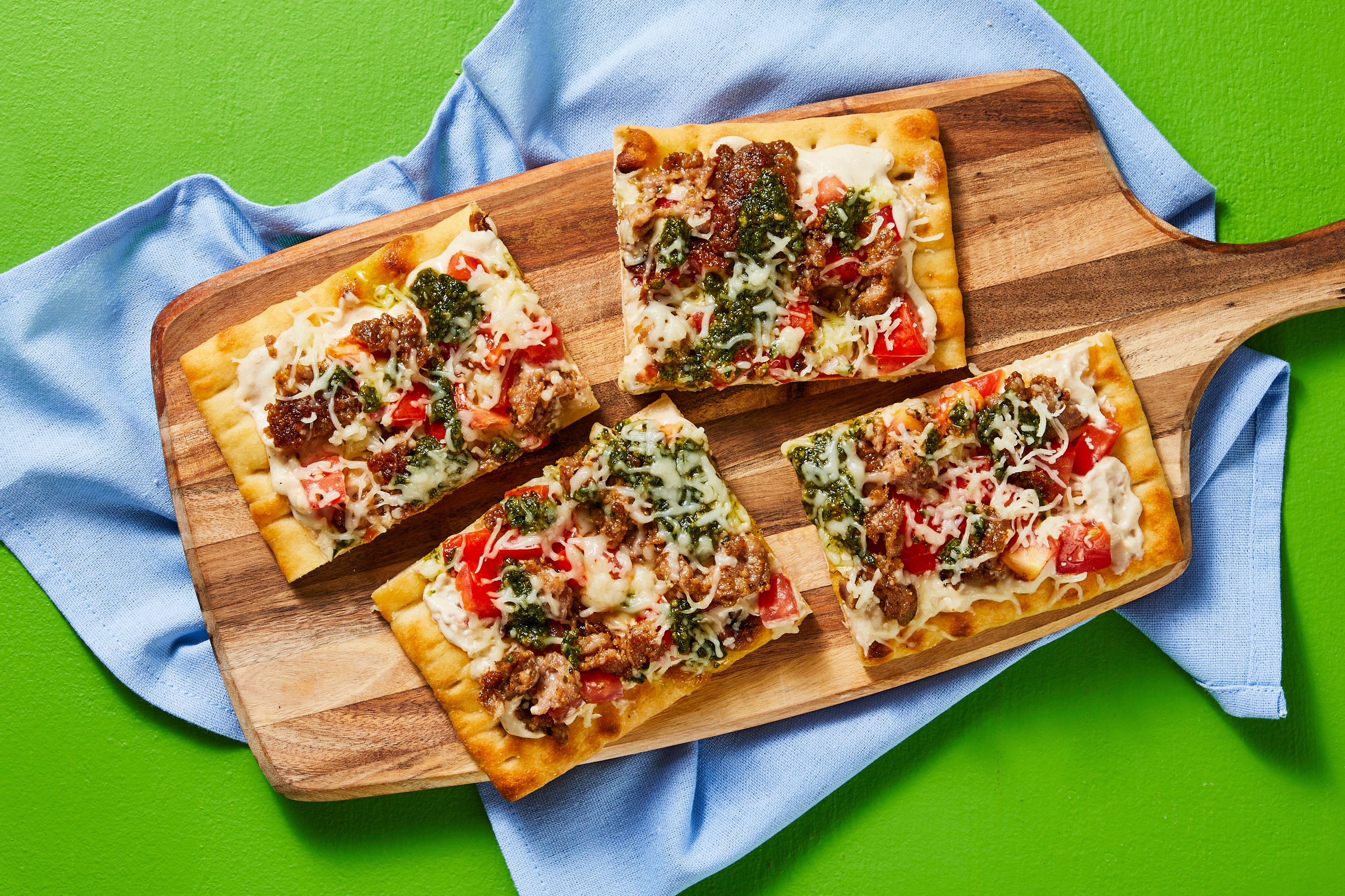 Chicken Pesto Flatbreads