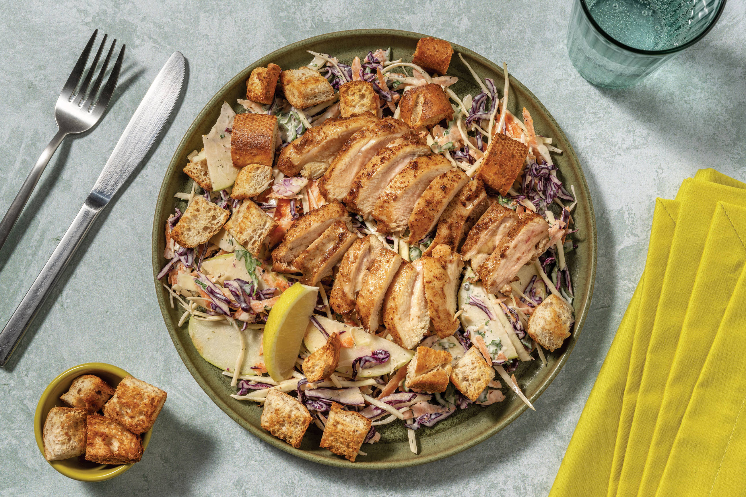 Golden Chicken & Crouton Slaw