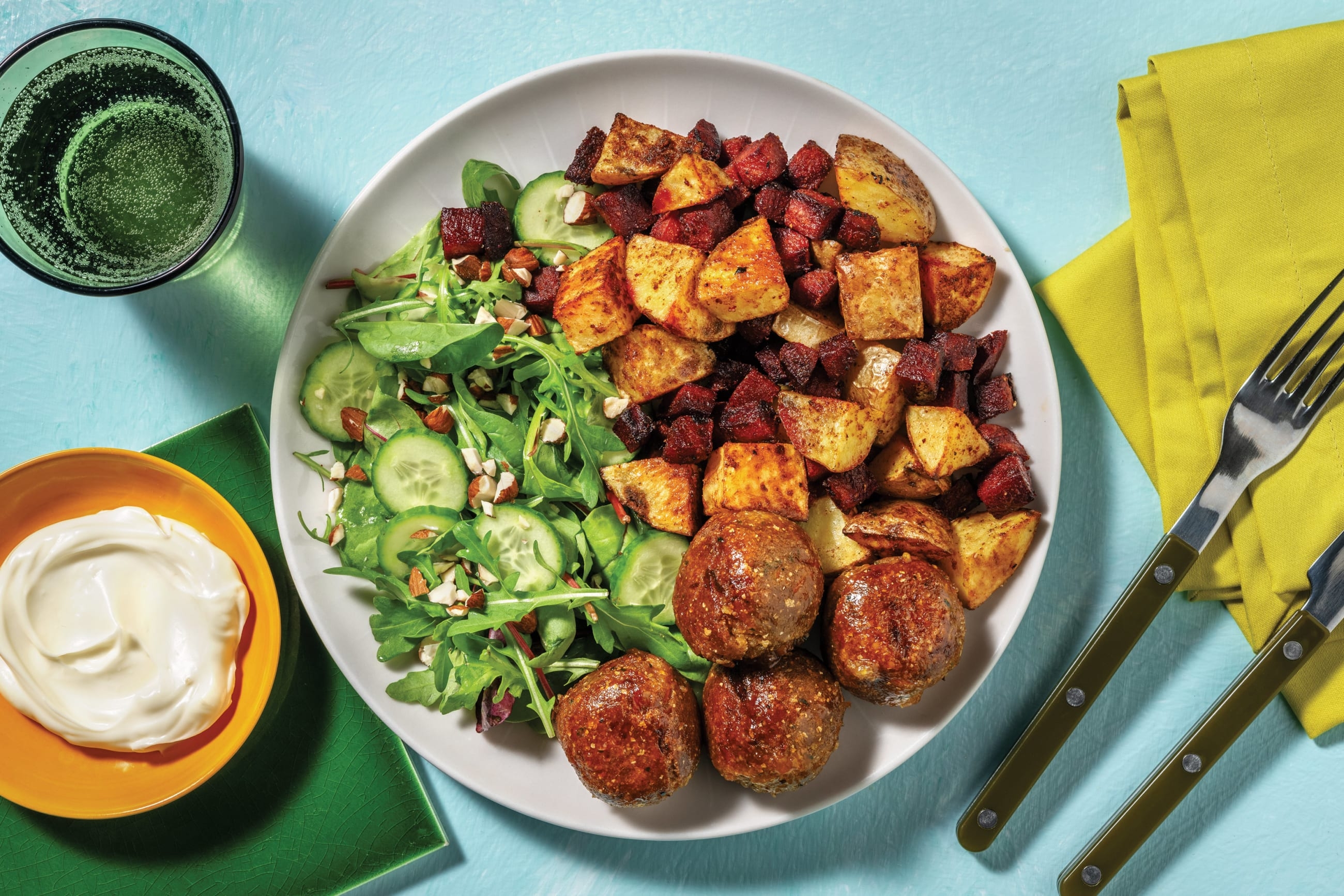 Sticky Falafels & Chermoula Veggies