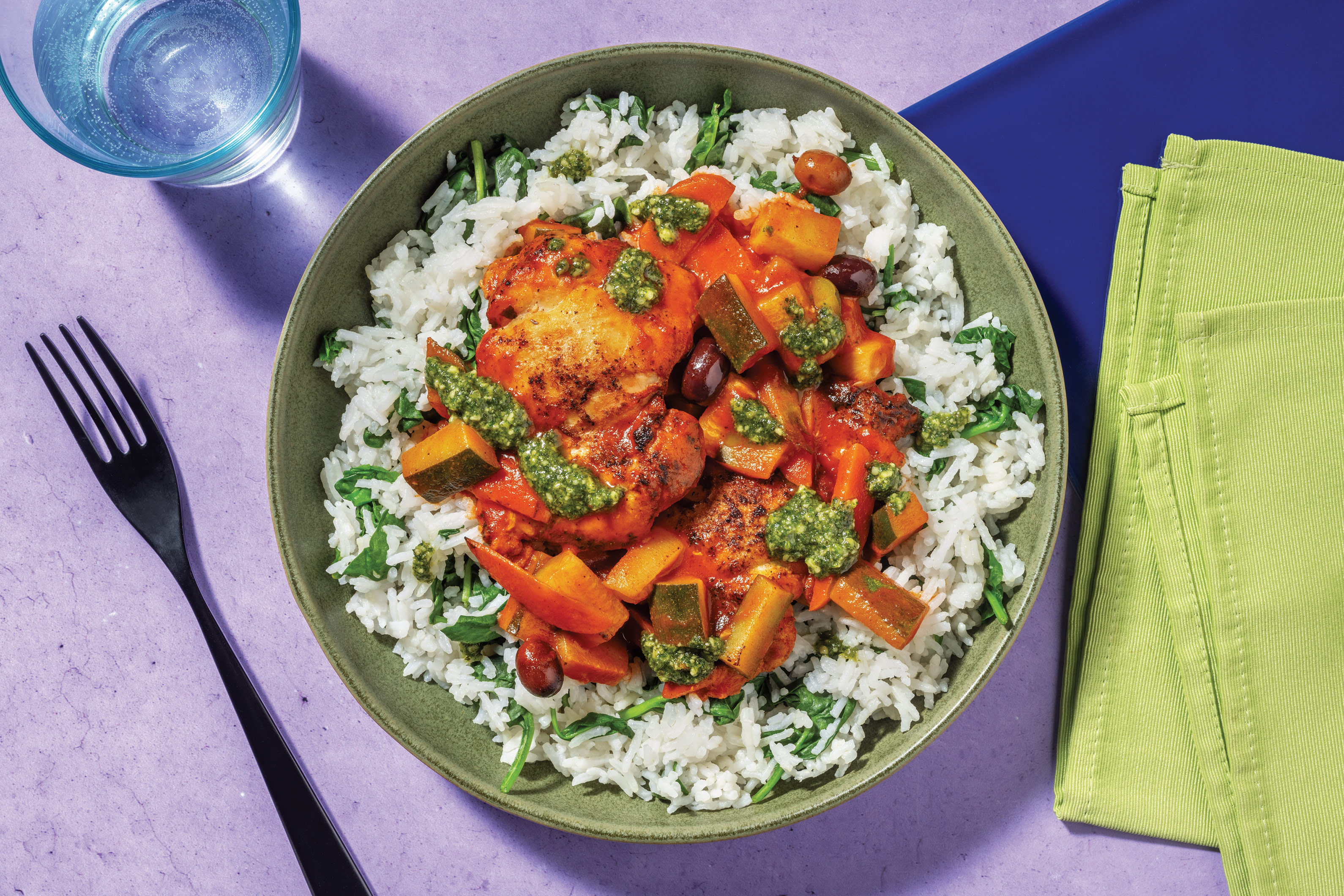 Sicilian-Style Chicken & Spinach Rice