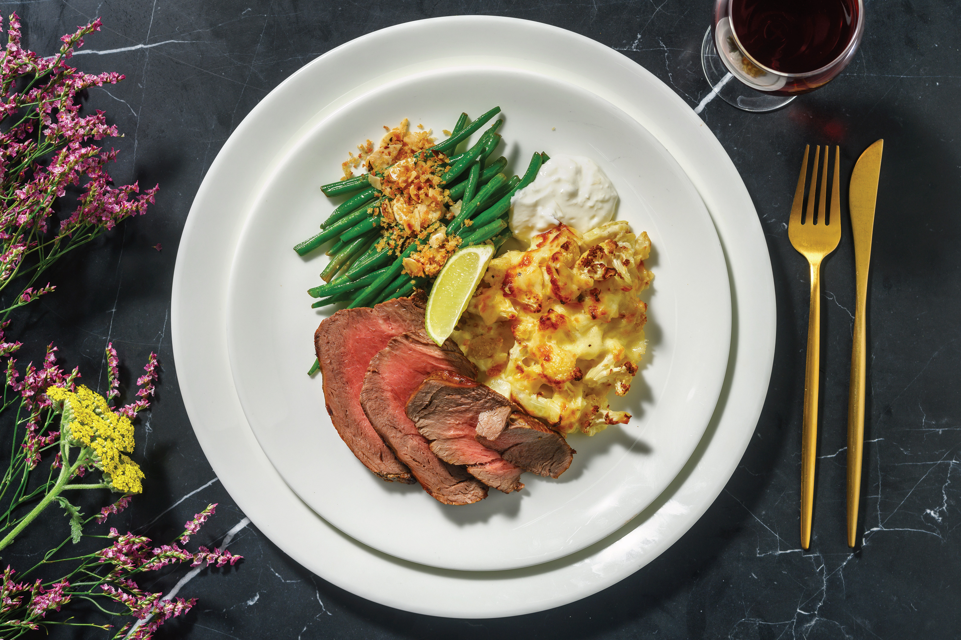 Beef Eye Fillet & Cheesy Cauliflower