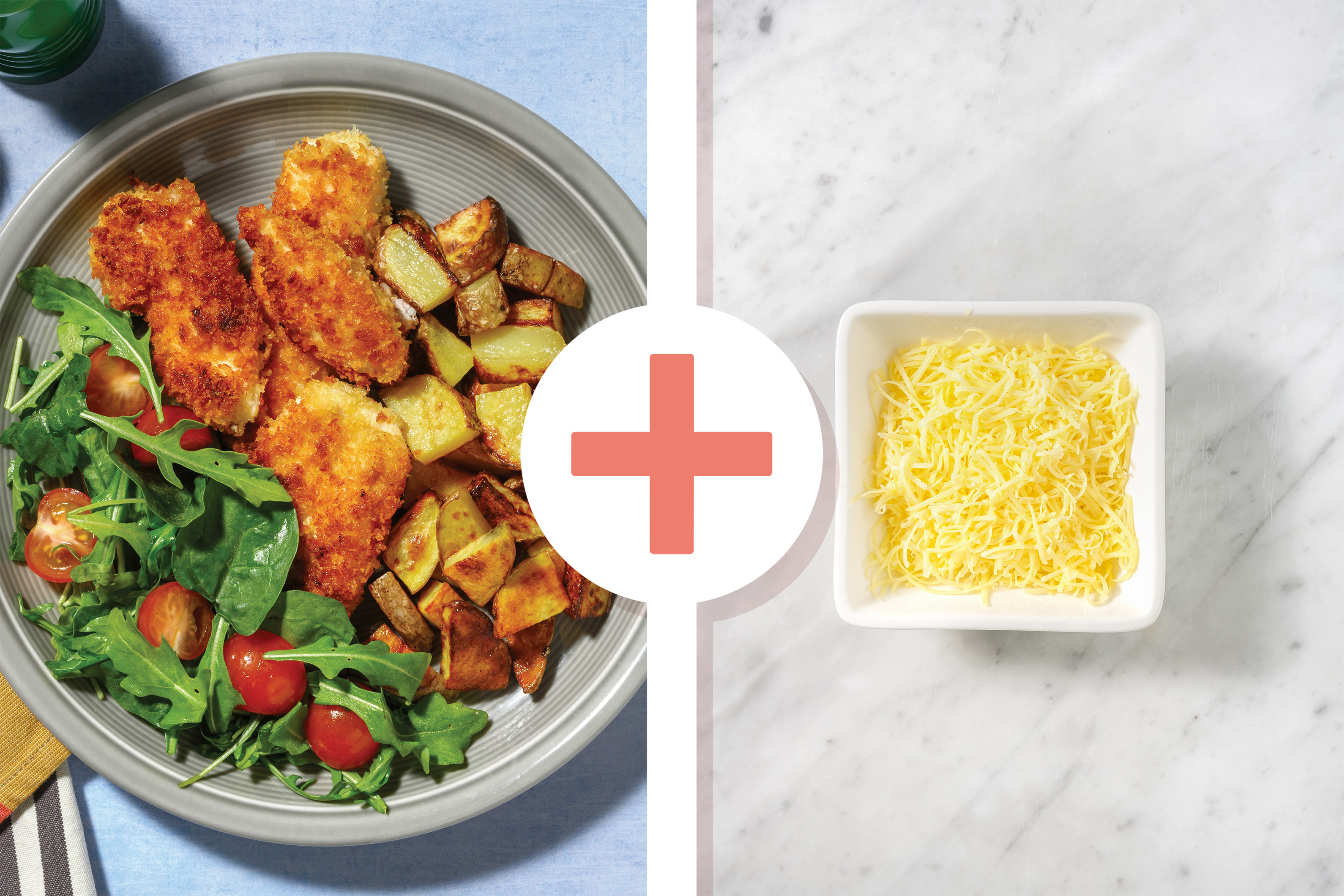 Golden Crumbed Chicken & Cherry Tomato Salad