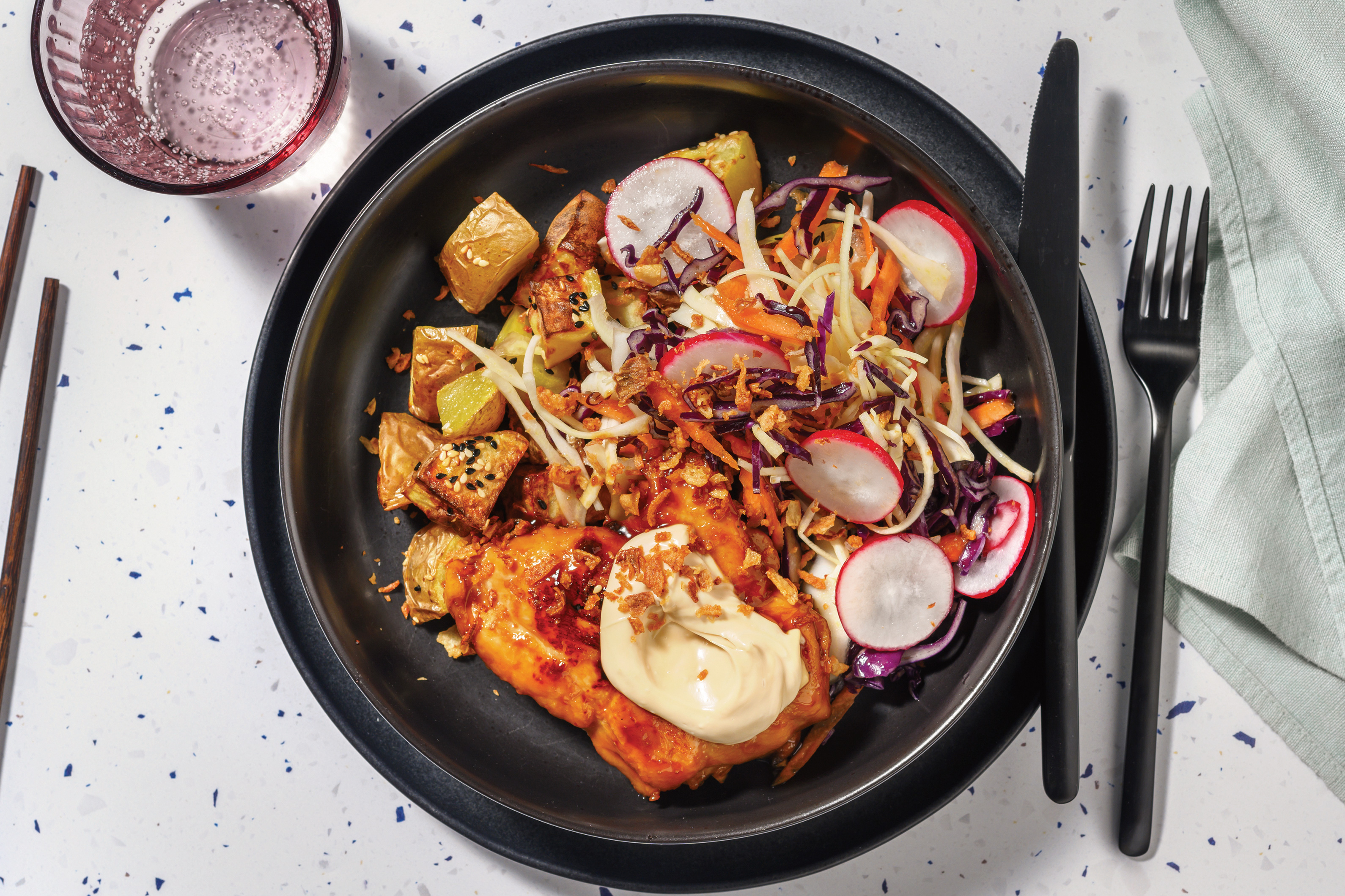 Hoisin-Glazed Chicken & Sesame Veggie Chunks