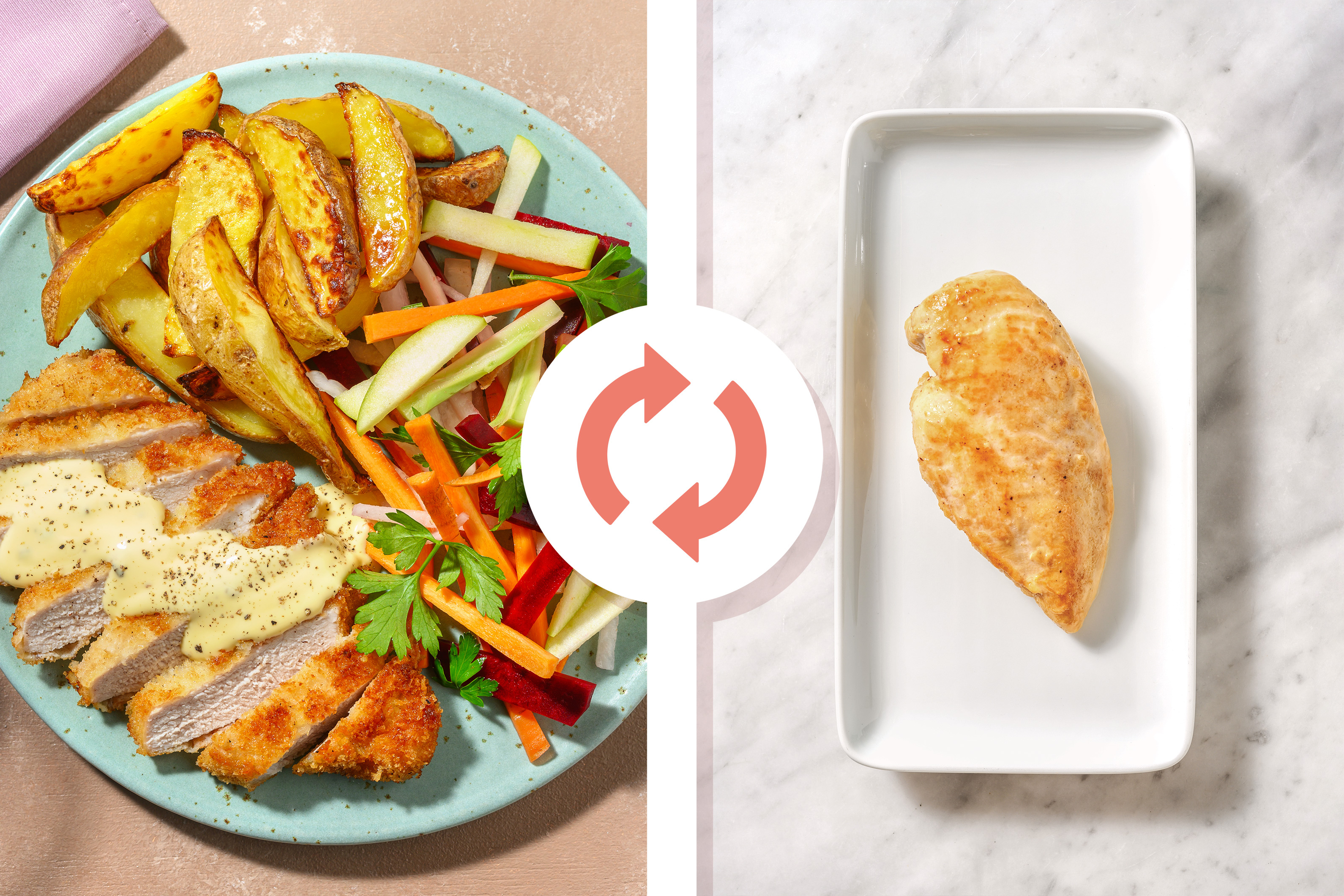 Chicken Schnitzels & Creamy Peppercorn Sauce