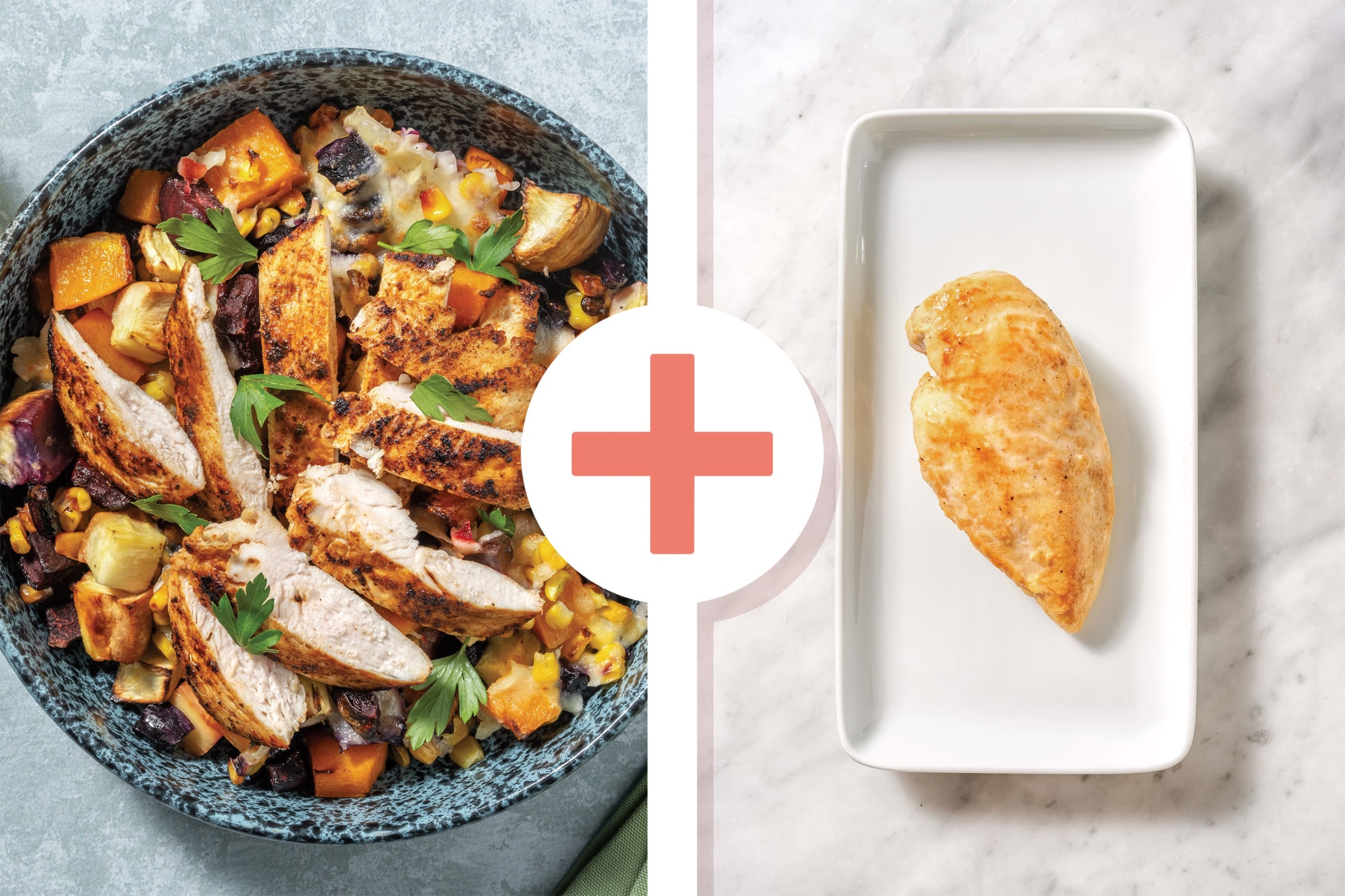 Double Spiced Chicken & Roast Veggie Medley