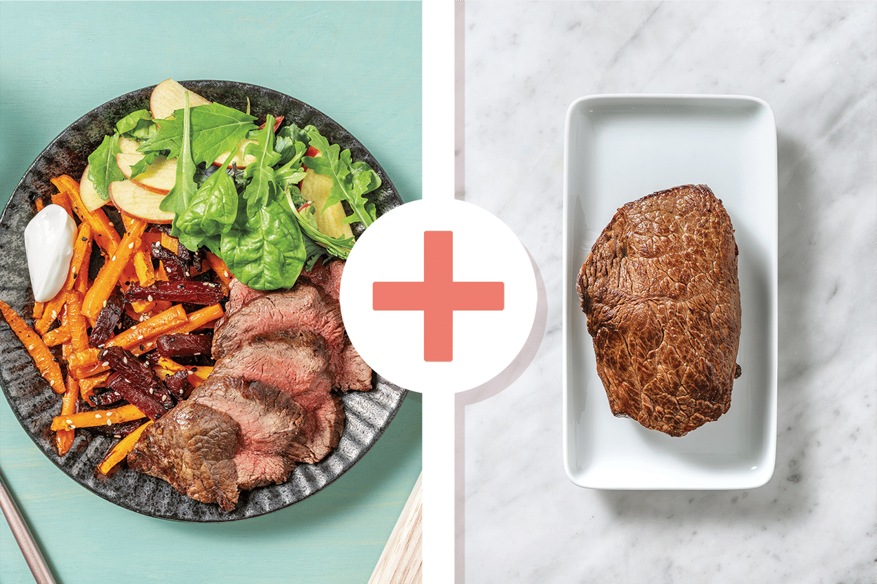 Double Moroccan Beef Rump & Sesame Veggie Fries