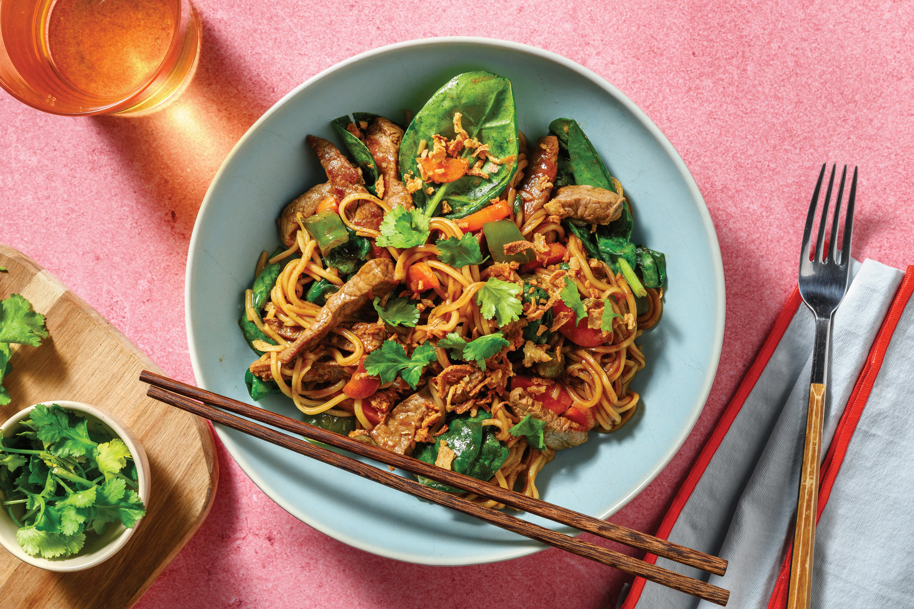 Quick Garlic-Soy Beef Noodle Stir-Fry