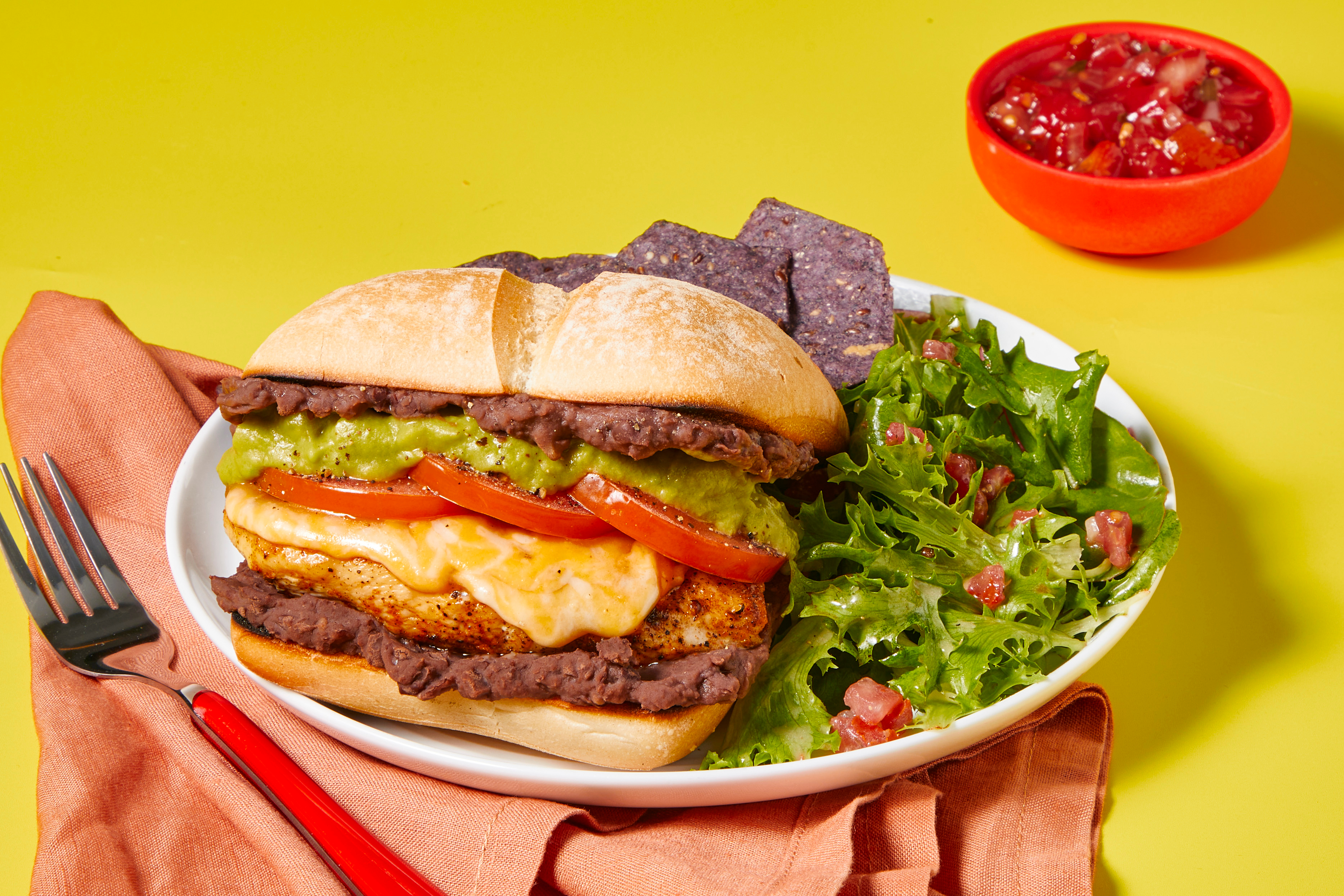 Cheesy Chicken & Guacamole Tortas