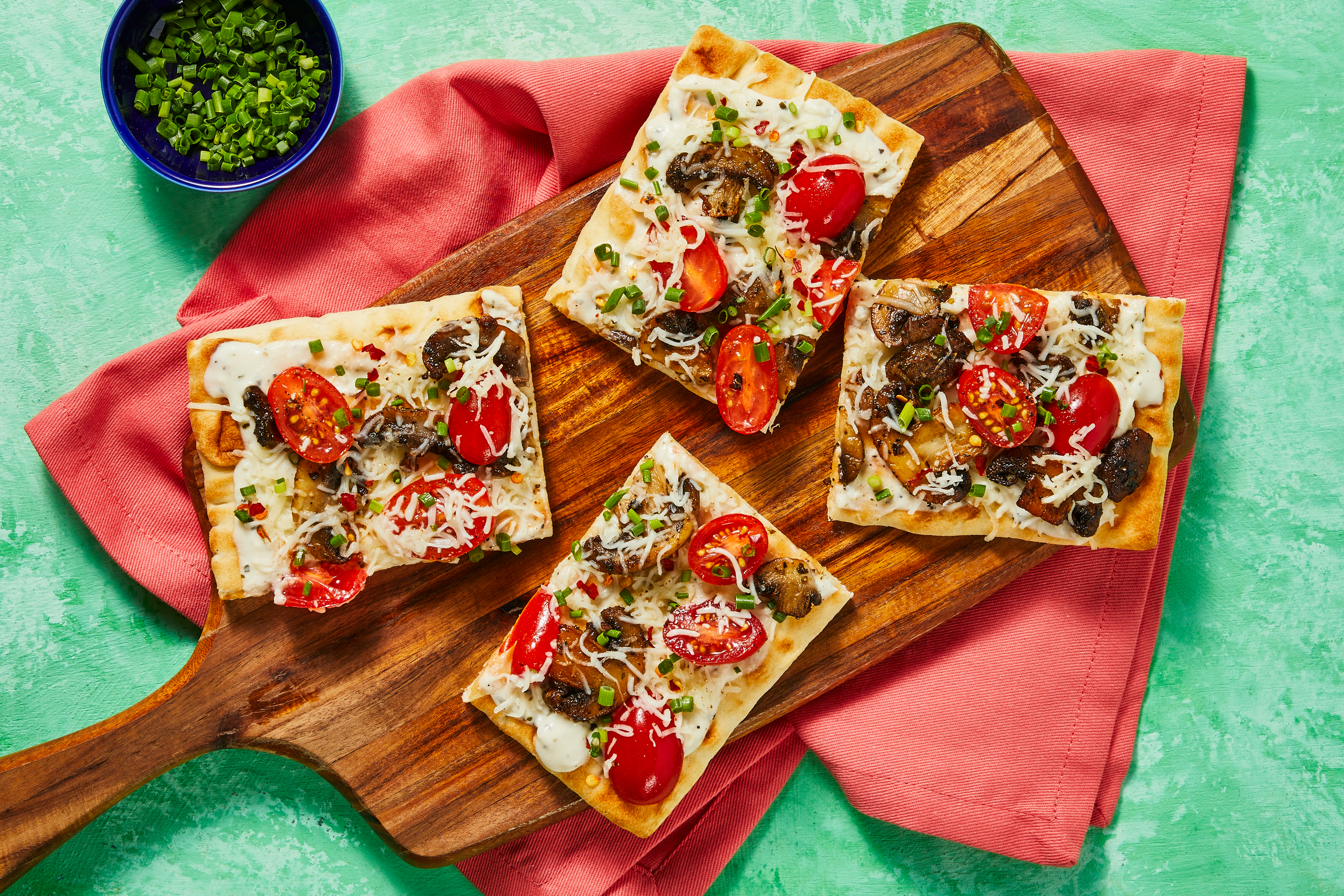 Roasted Garlic & Mushroom Flatbreads