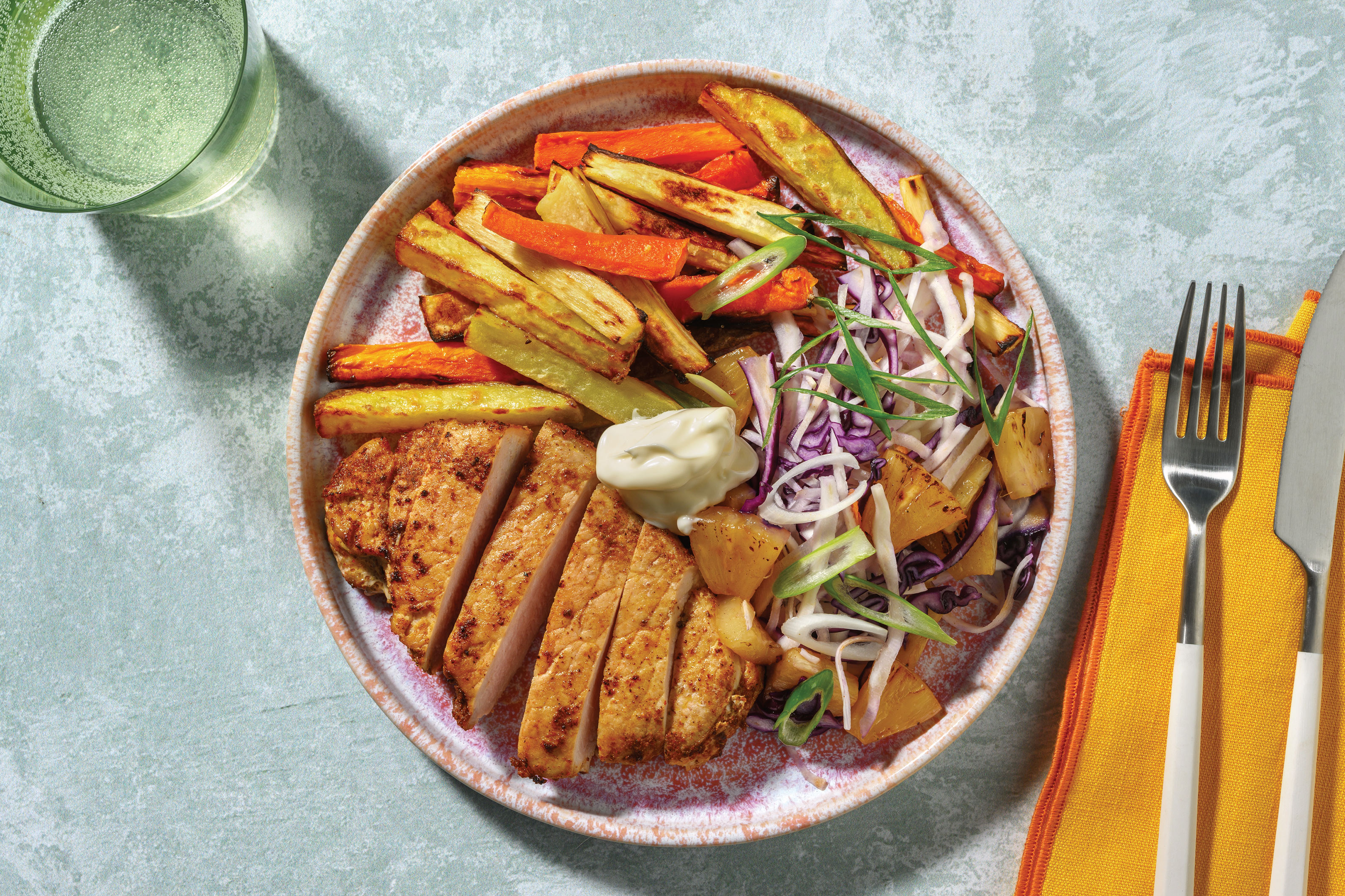 Honey Cajun Pork & Veggie Fries