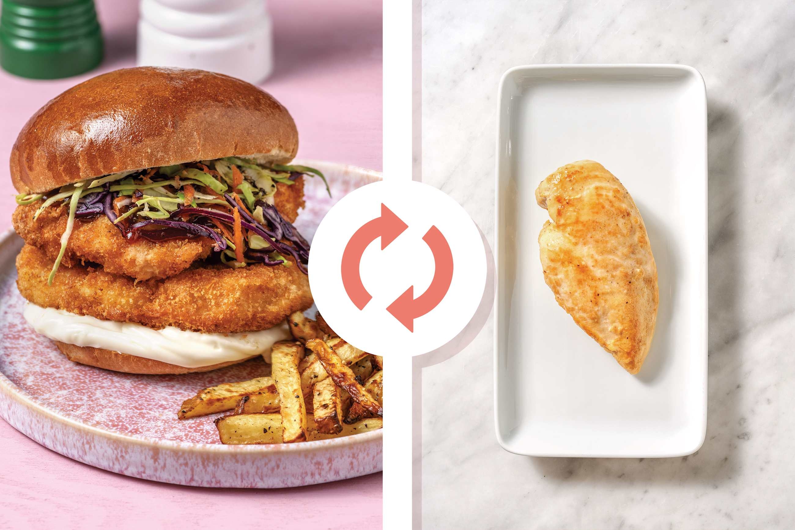 American Chicken Schnitzel & Slaw Burger