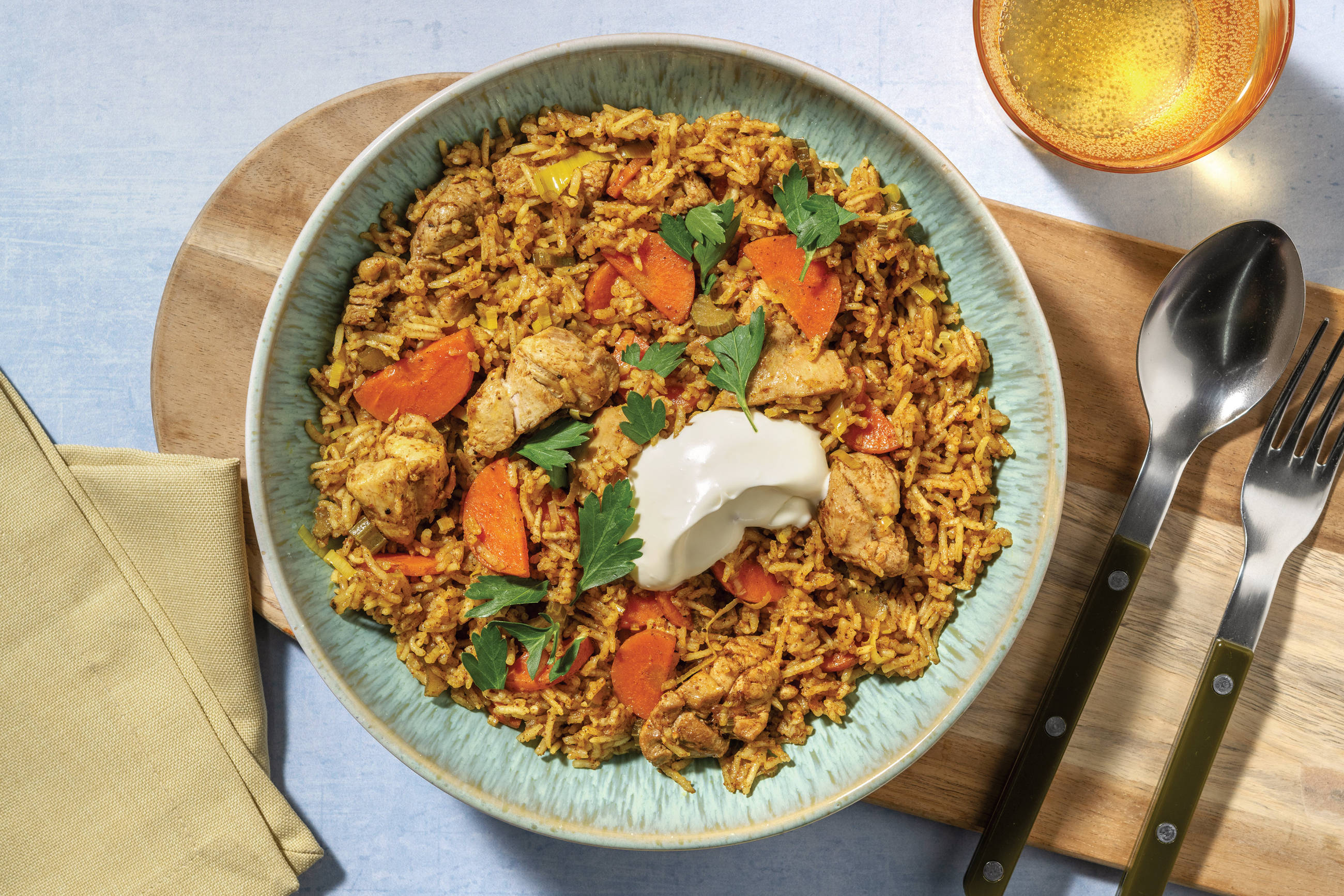 One-Pot Indian Halloumi & Veggie Pilaf