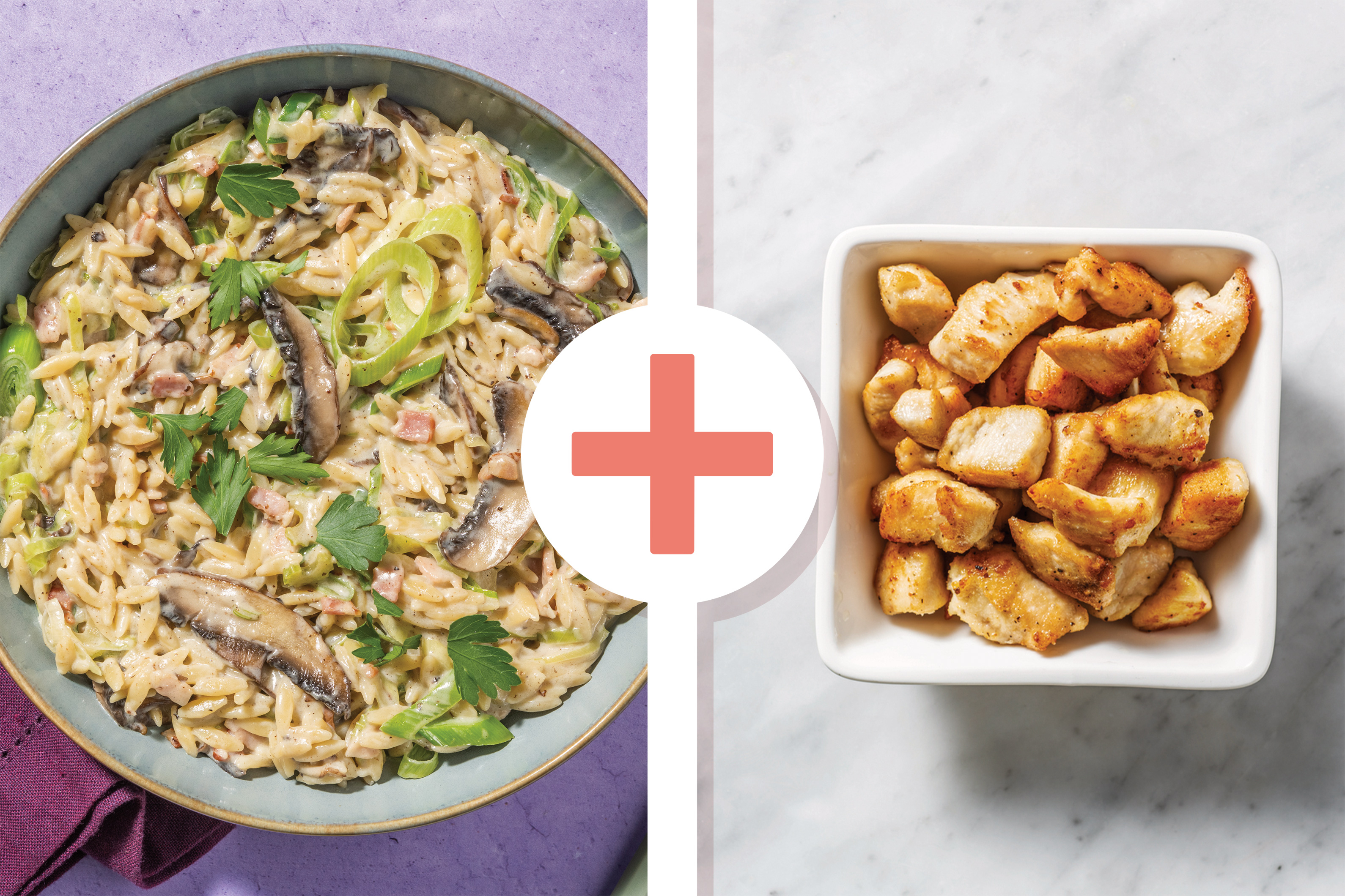 Creamy Bacon, Chicken & Mushroom Israeli Couscous