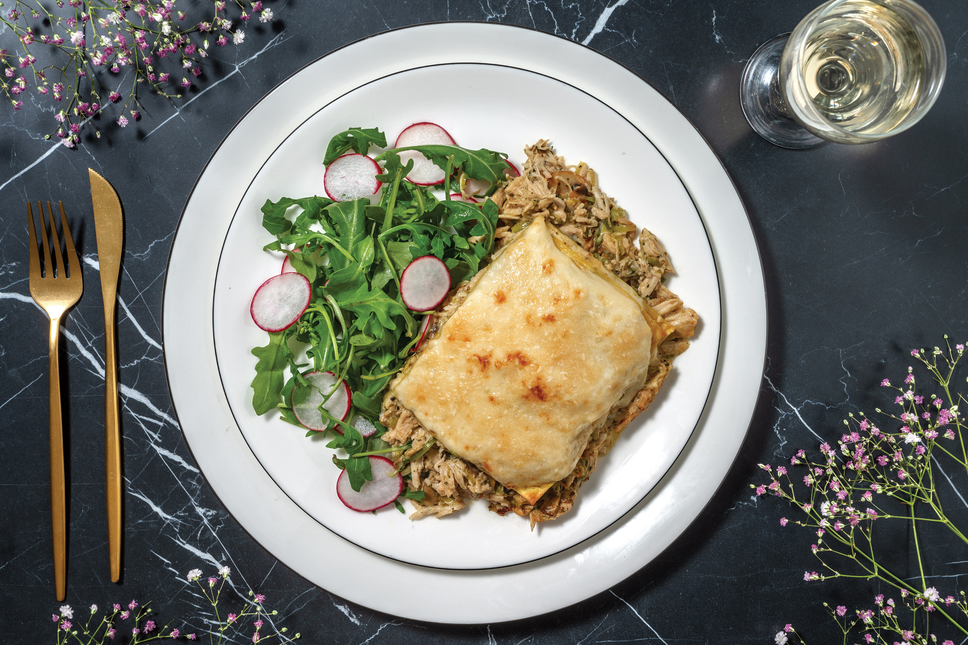 Creamy Chicken, Mushroom & Leek Lasagne