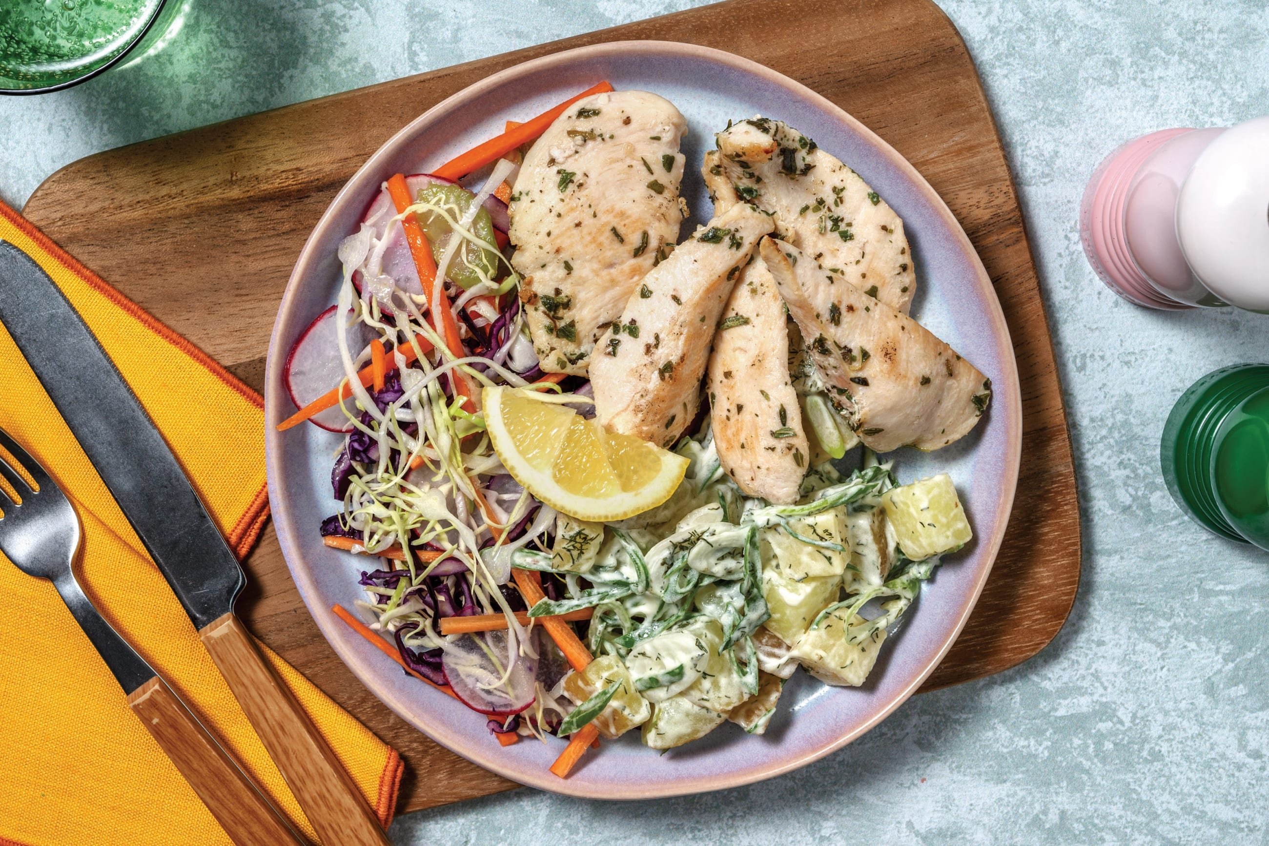 HelloHero: Honey-Herb Chicken Strips & Slaw