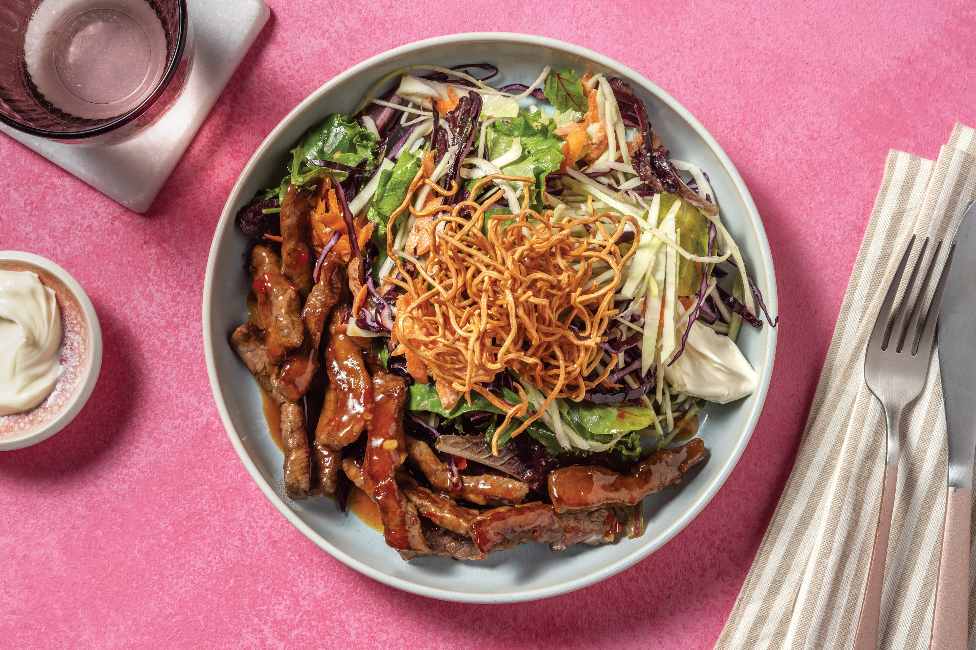 Asian-Style Beef & Rainbow Slaw