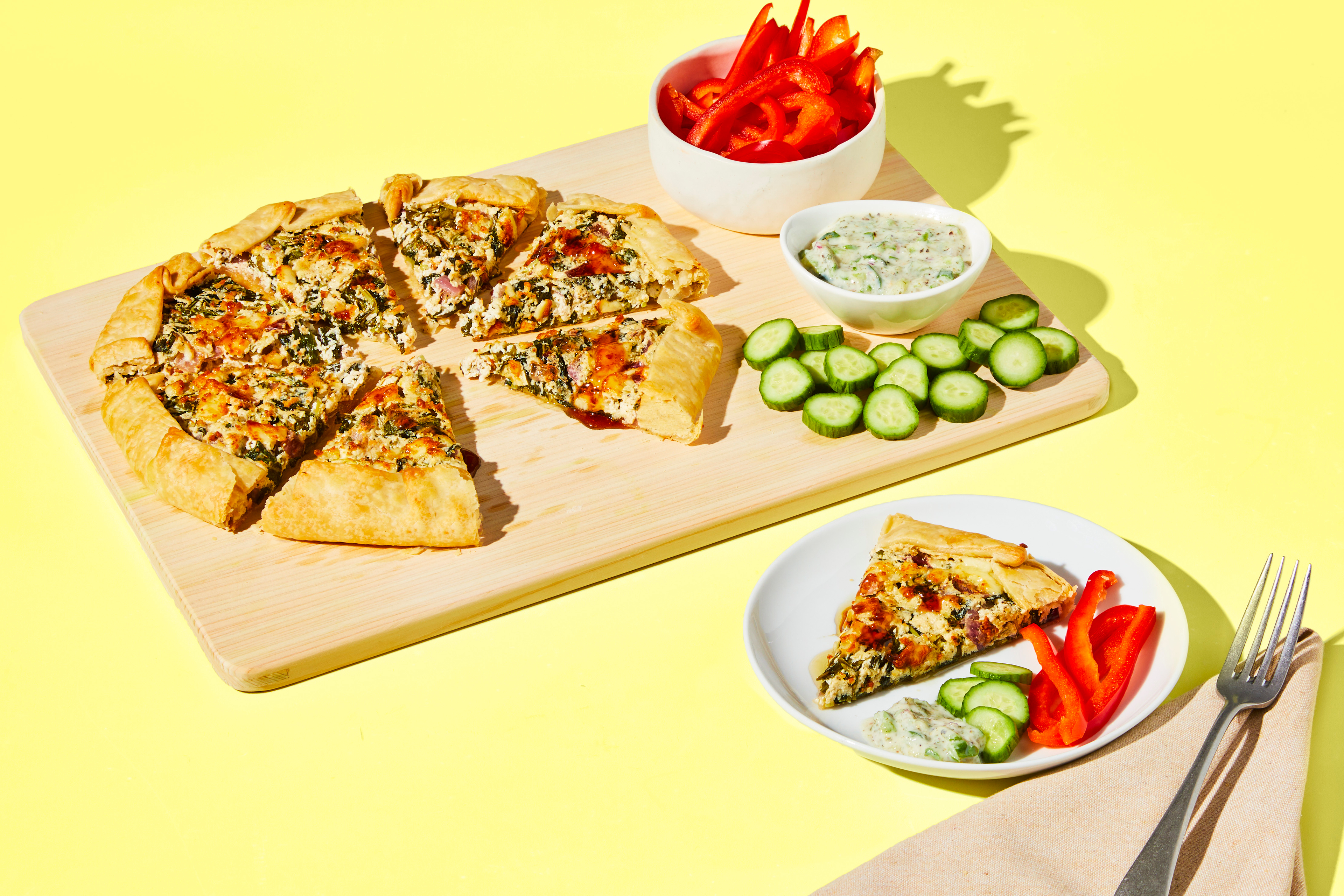 Creamy Spinach & Feta Galette Platter