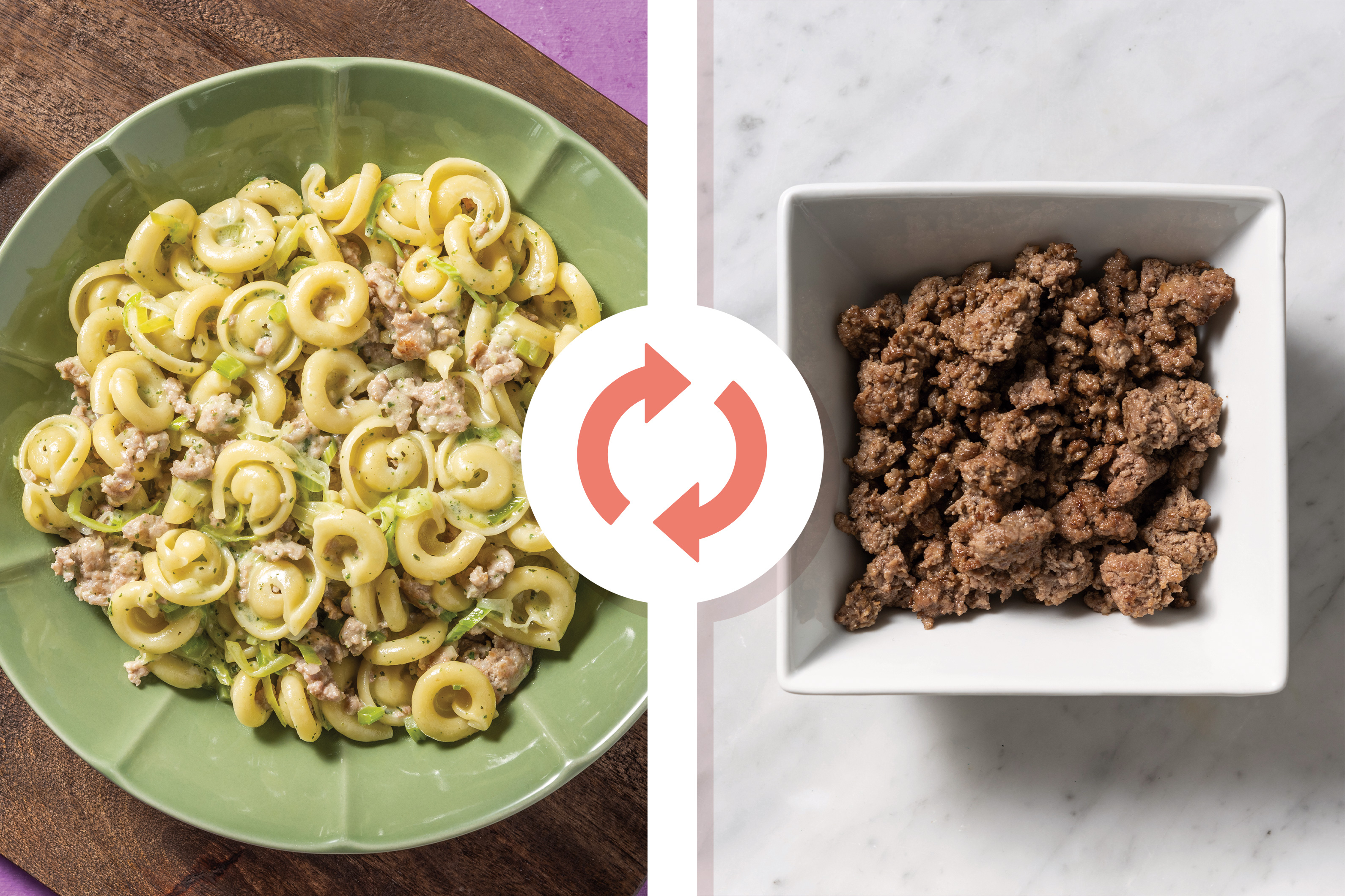 Creamy Beef & Basil Pesto Penne