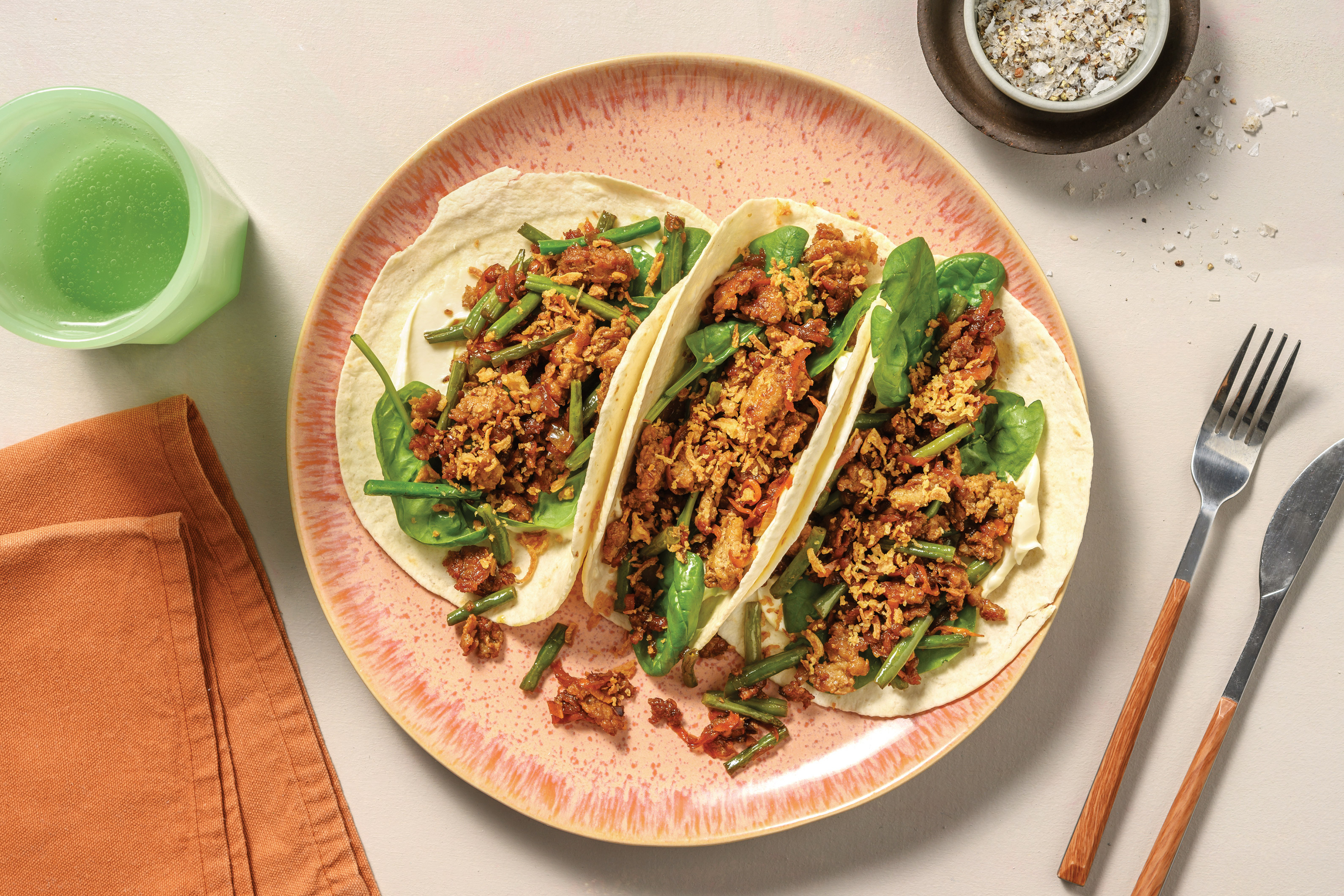 Sweet-Soy Caramelised Pork Tacos