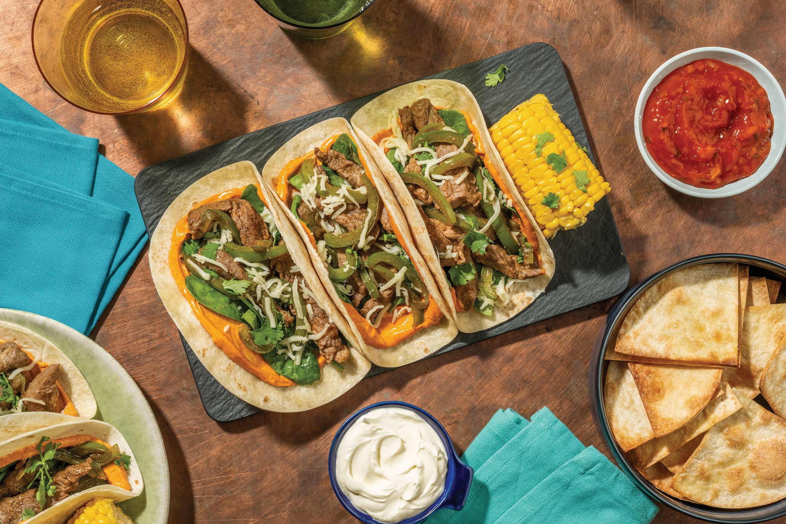 Mexican Fiesta Beef Tacos & Corn Cob