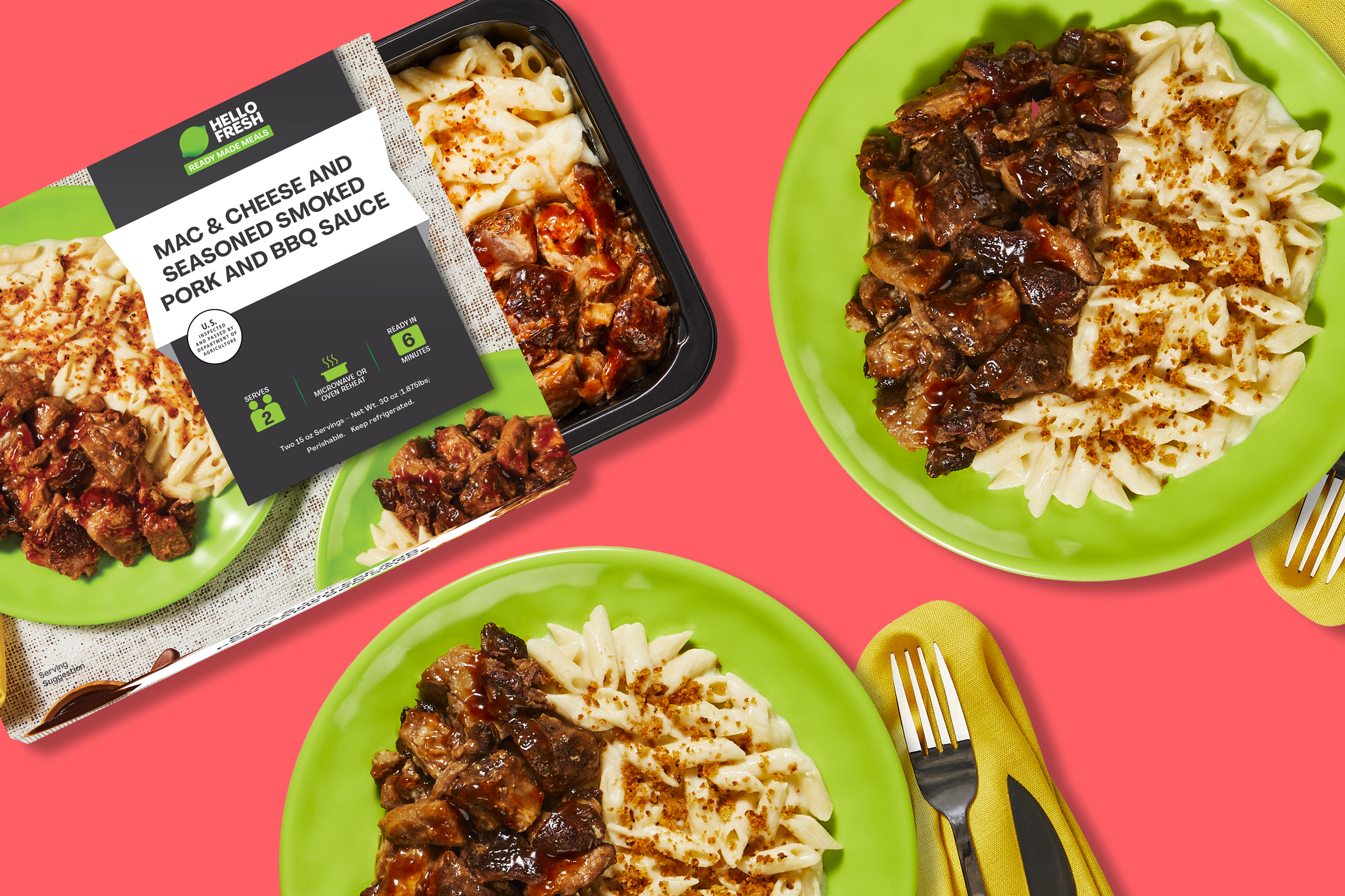 Mac & Cheese and Seasoned Smoked Pork - Ready to Heat