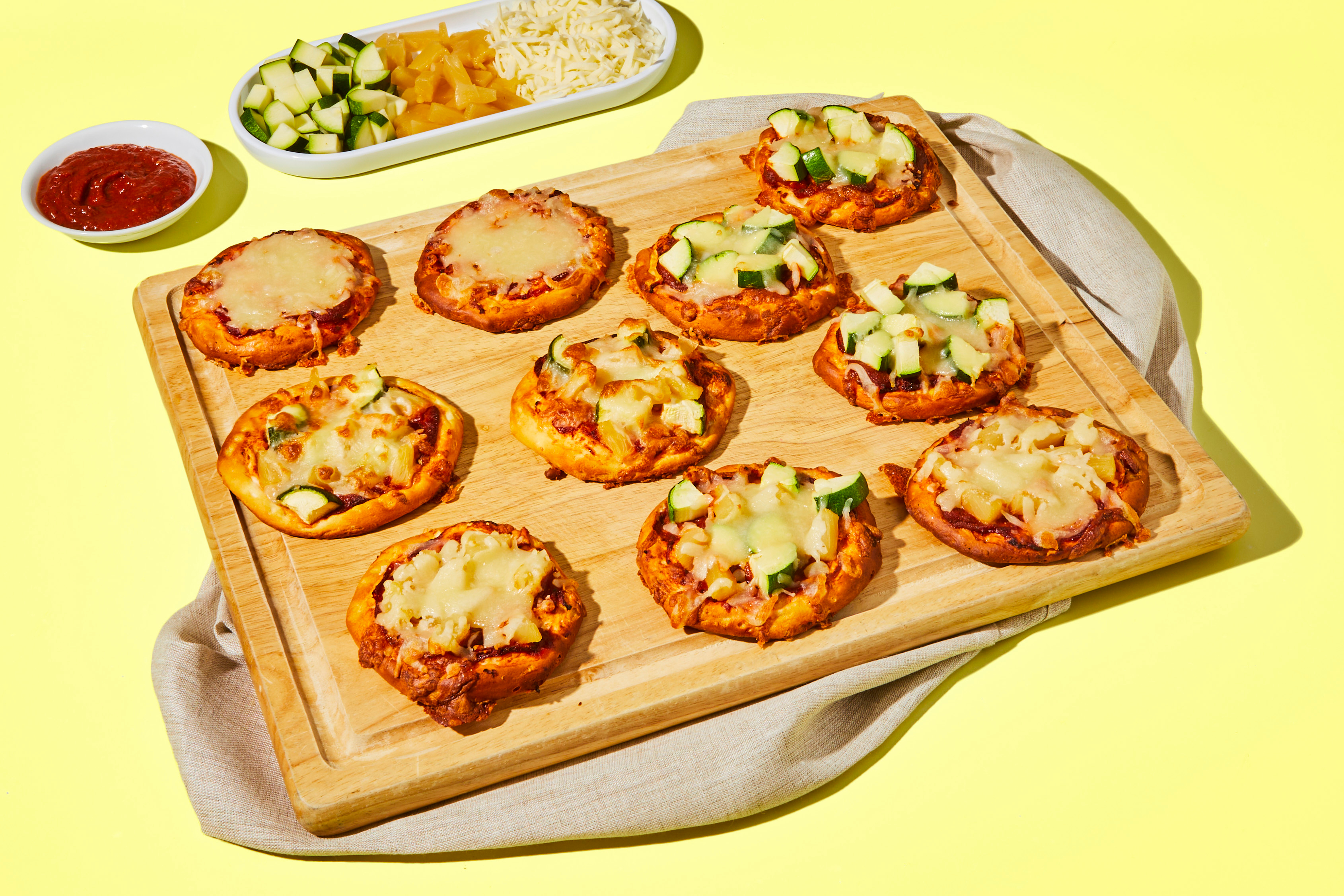 Mini Pineapple & Zucchini Pizzas 