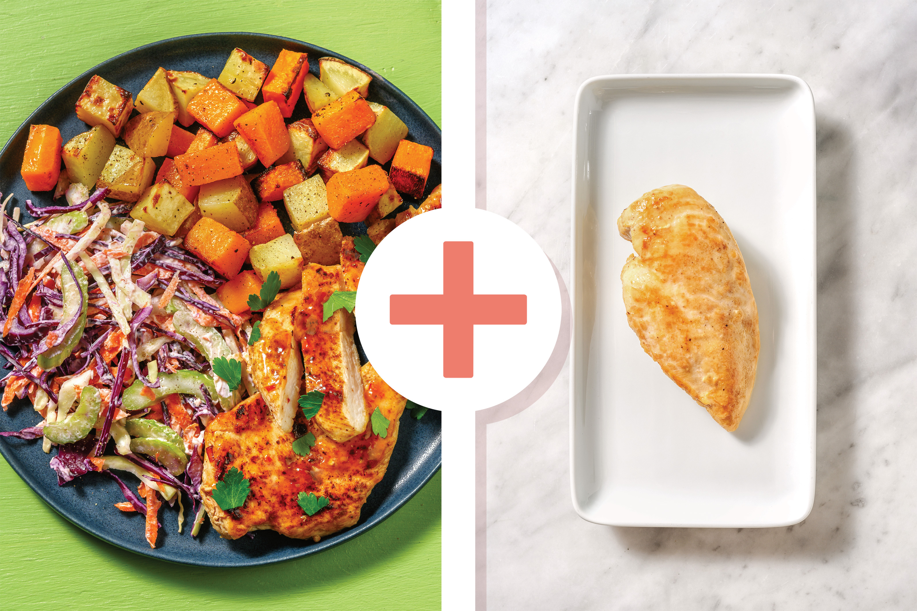 Quick Double Sweet Soy-Glazed Chicken & Creamy Slaw