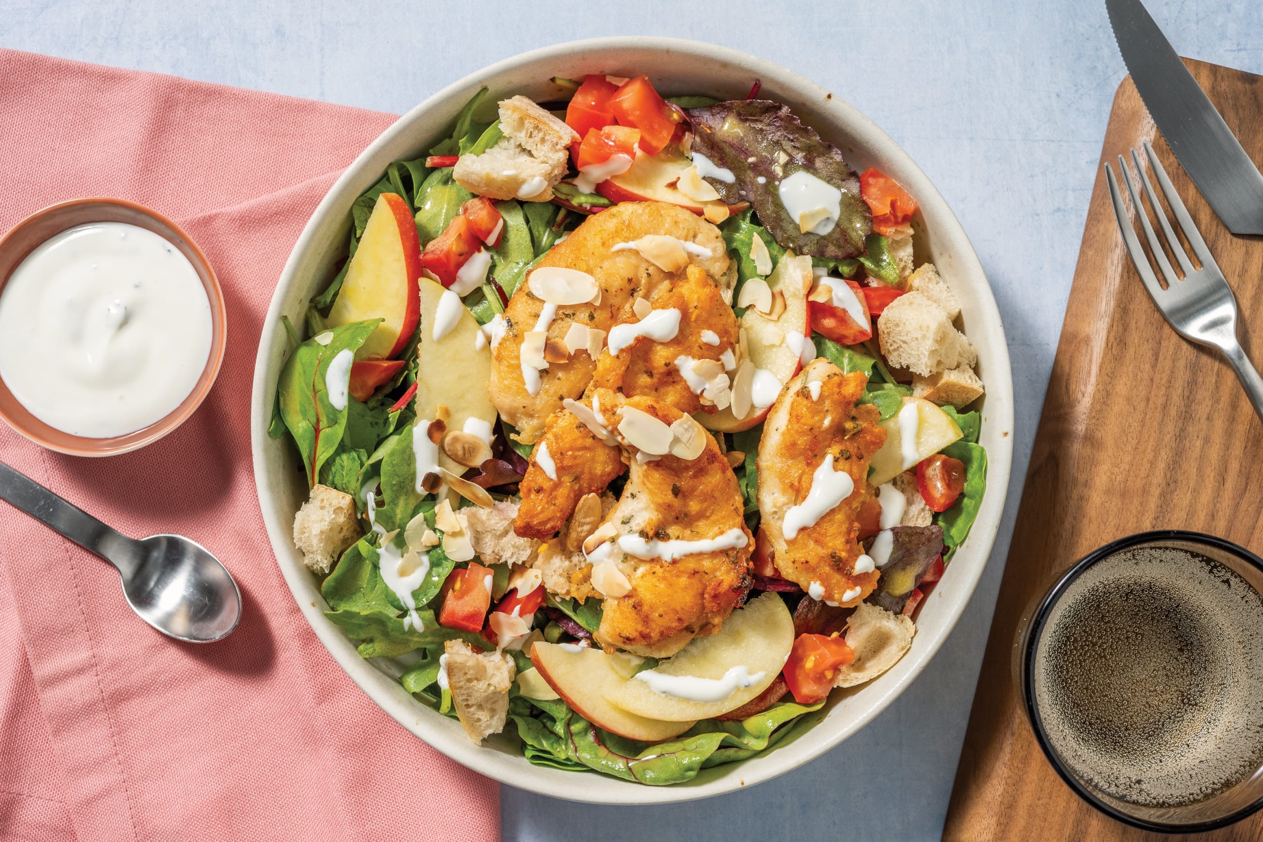 HelloHero: Garlicky Chicken & Crouton Salad