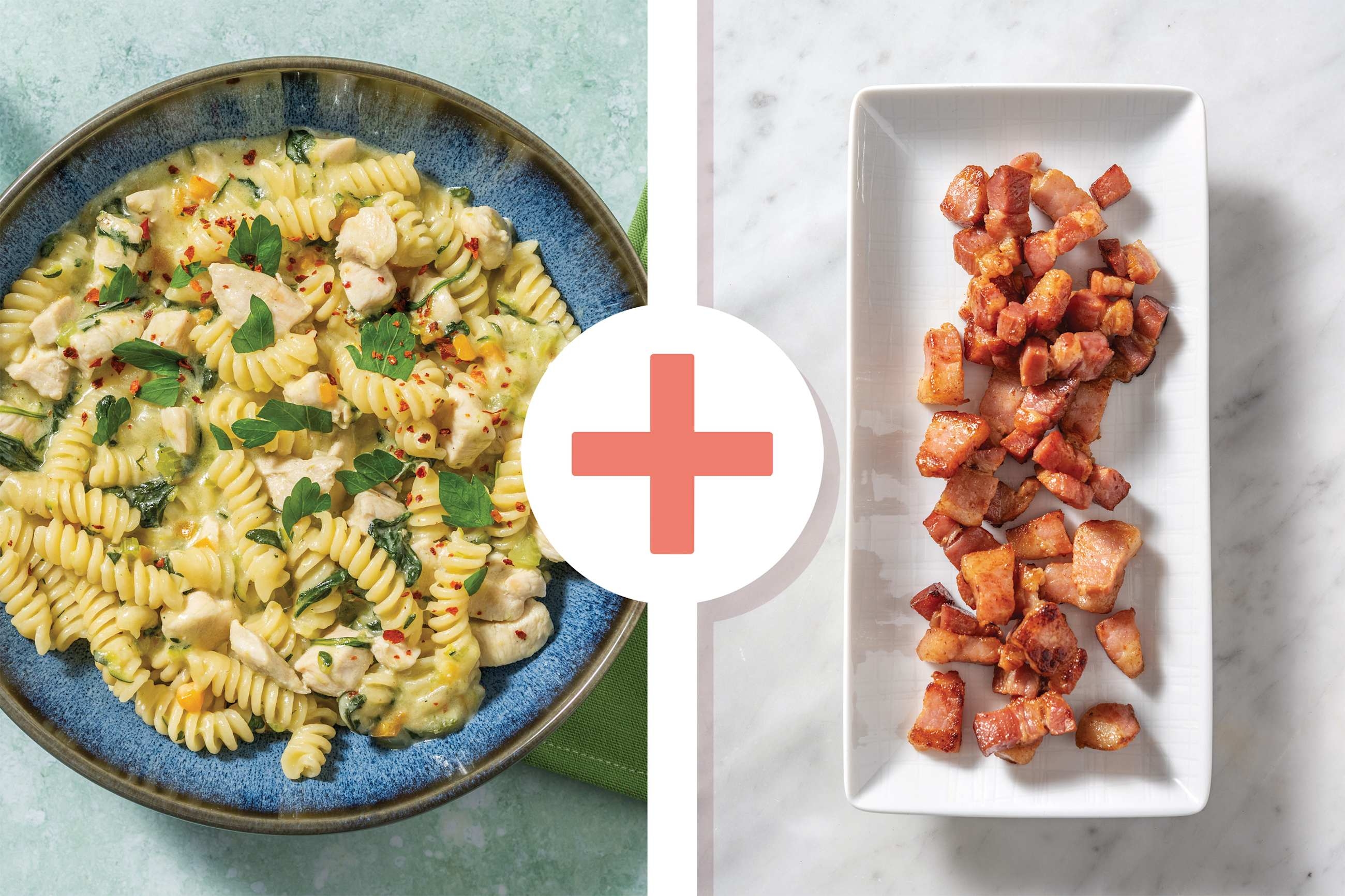 One-Pot Creamy Chicken, Bacon & Veggie Fusilli