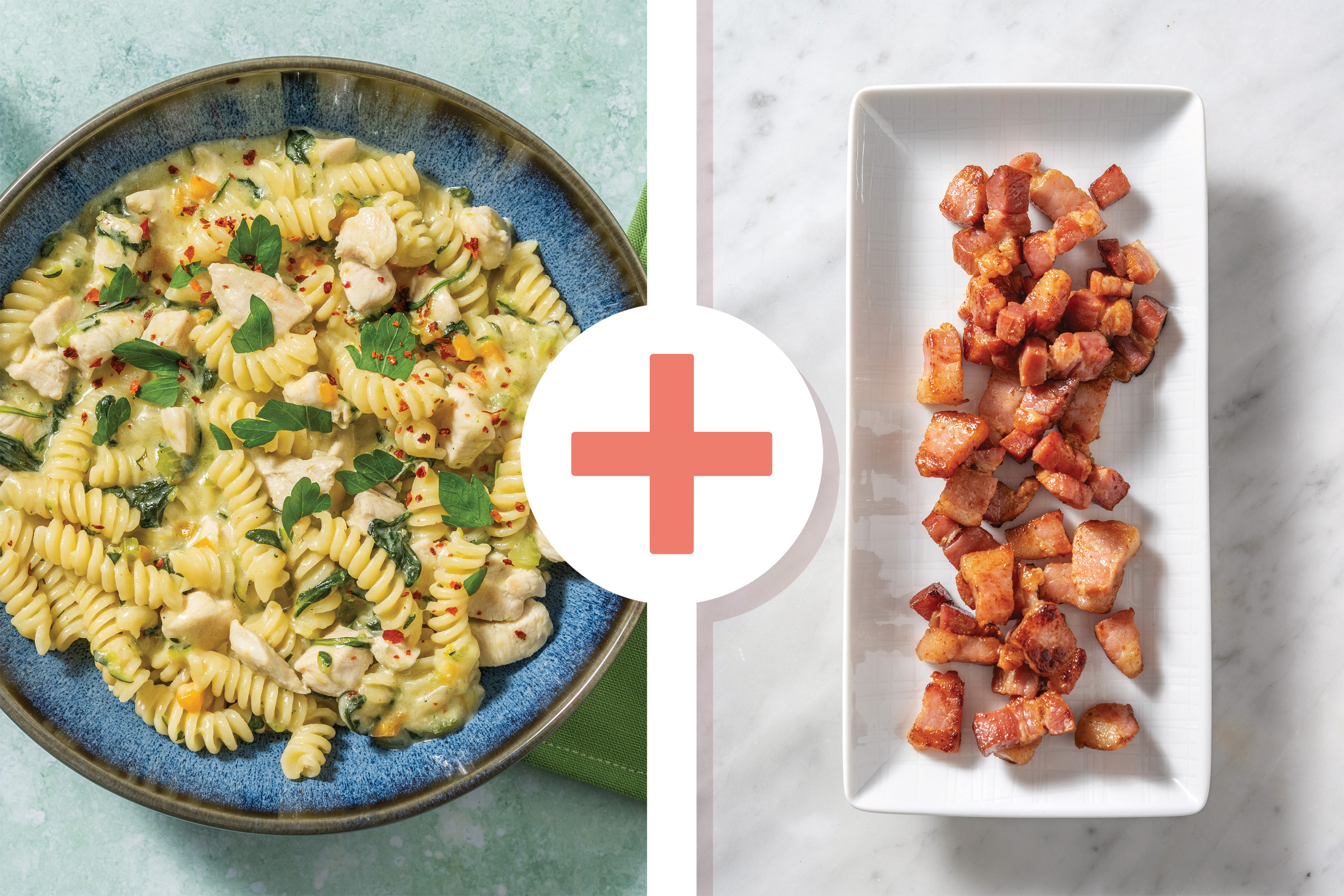 One-Pot Creamy Chicken, Bacon & Veggie Fusilli