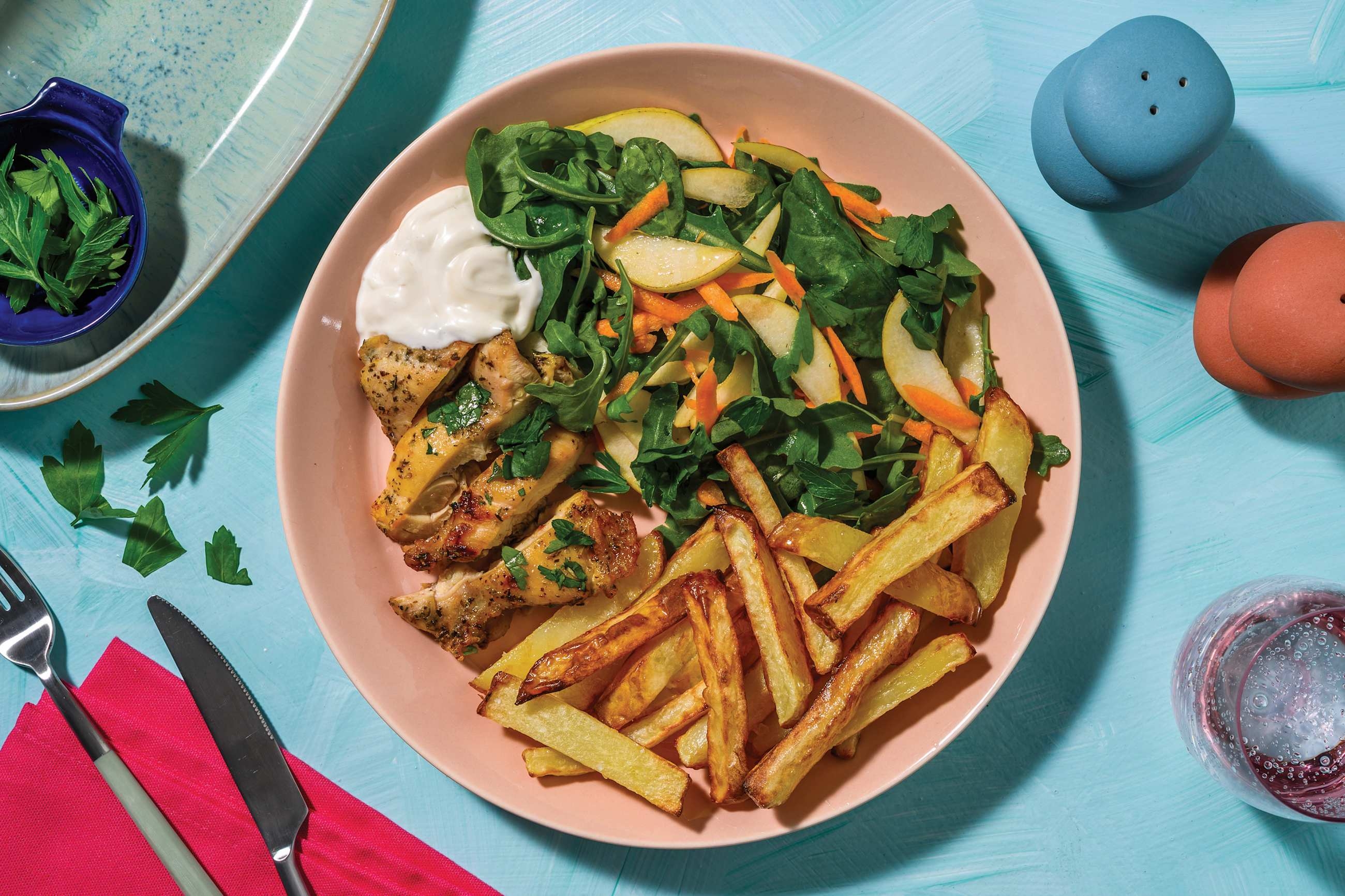 Double Quick Herbed Chicken & Pre-Cut Fries