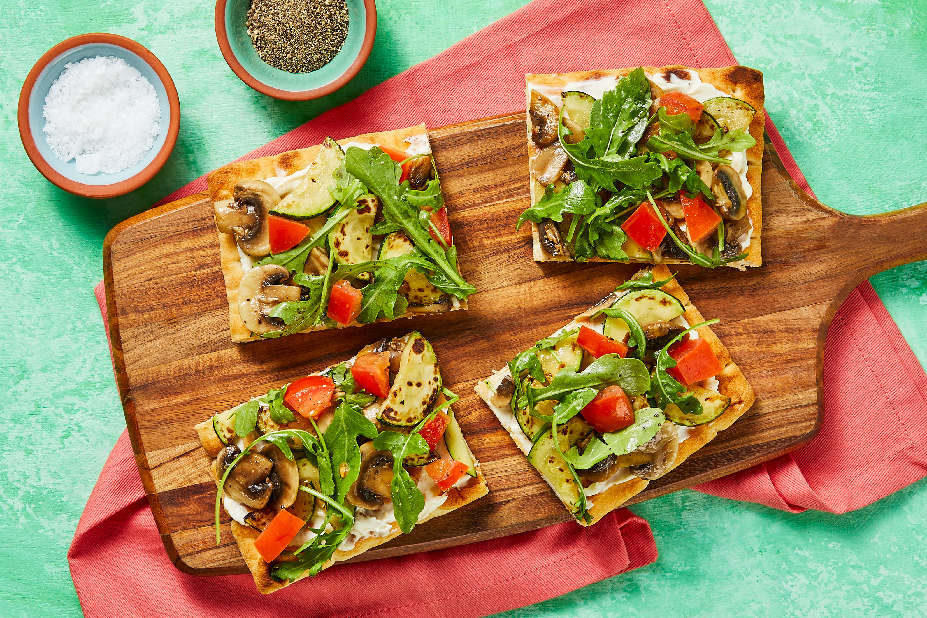 Chicken, Mushroom & Onion Flatbreads 