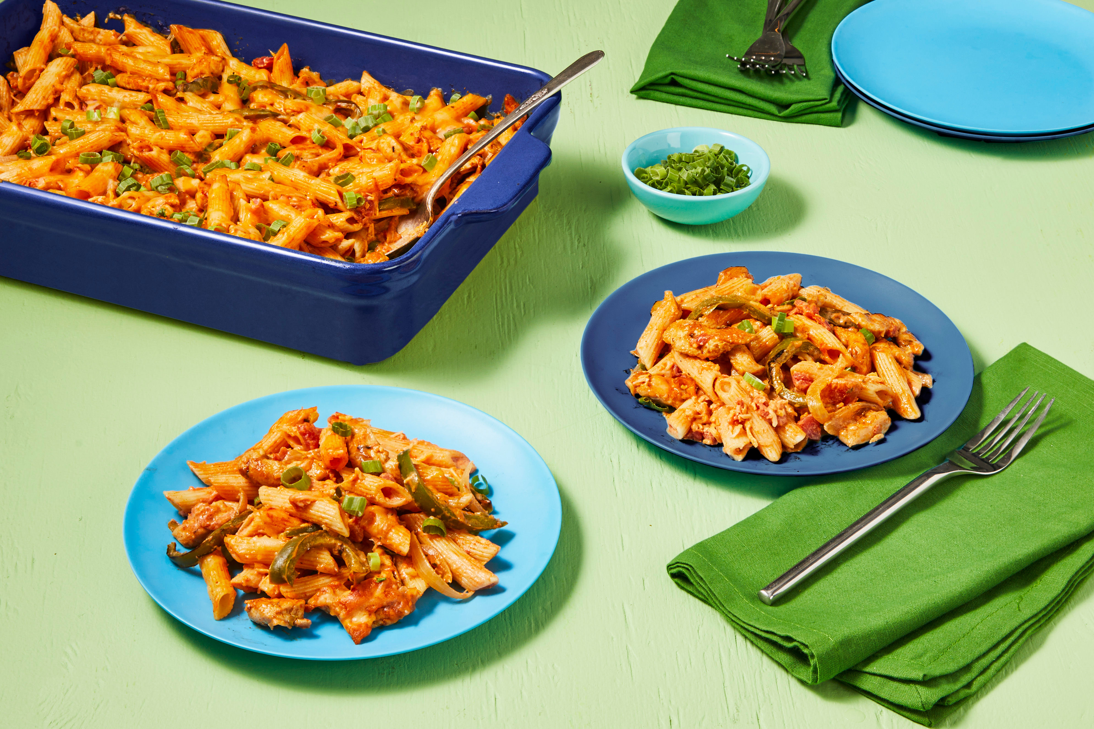 Cheesy Chicken Enchilada Pasta Bake