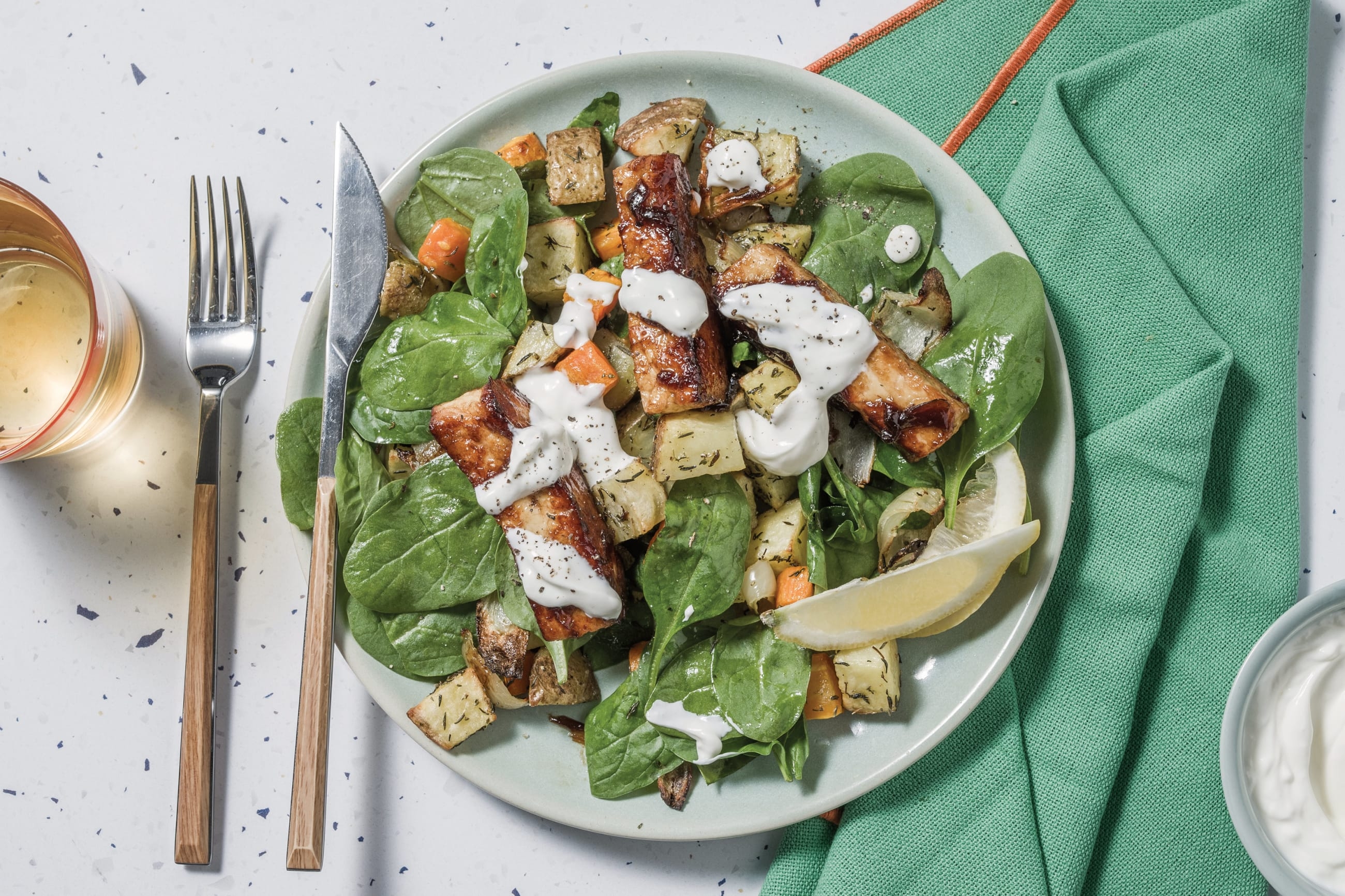 Onion Chutney-Glazed Haloumi & Chicken