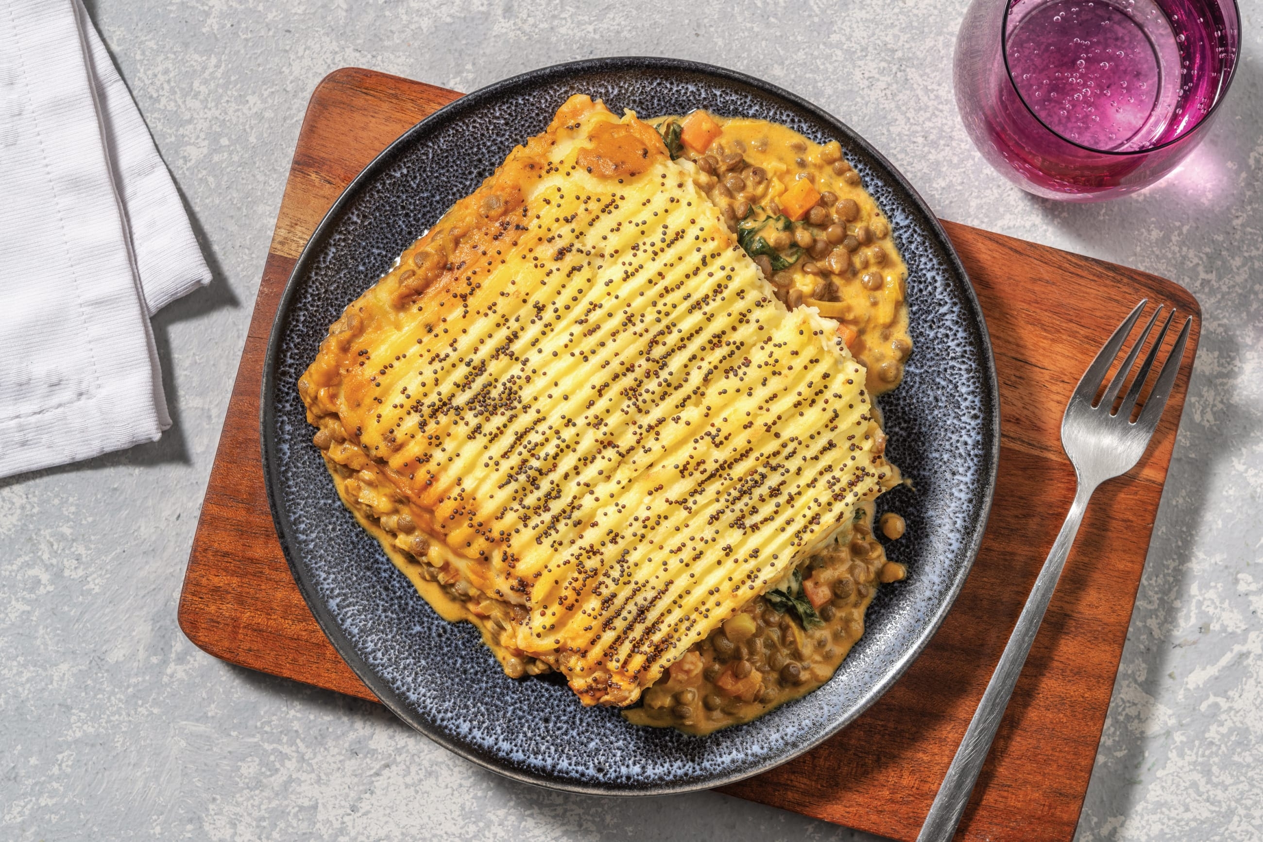 Indian Chicken, Lentil & Veggie Curry Pie