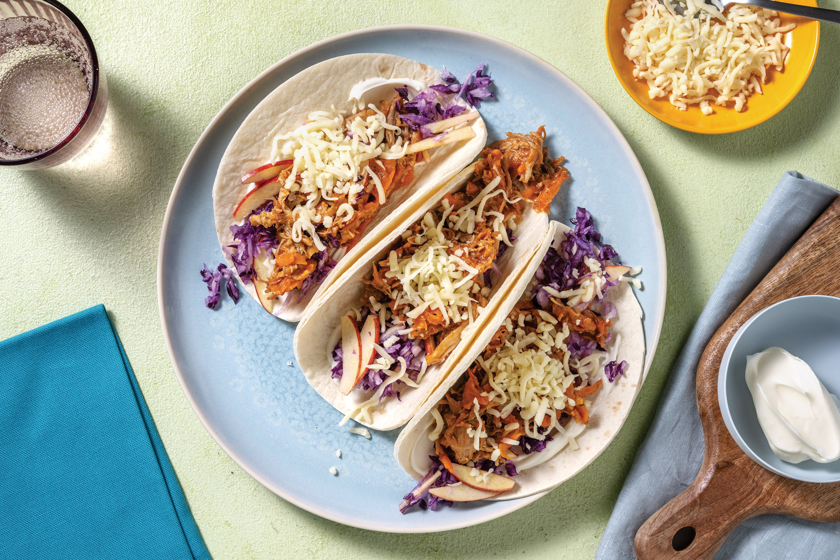 Double BBQ Pulled Pork & Slaw Tacos