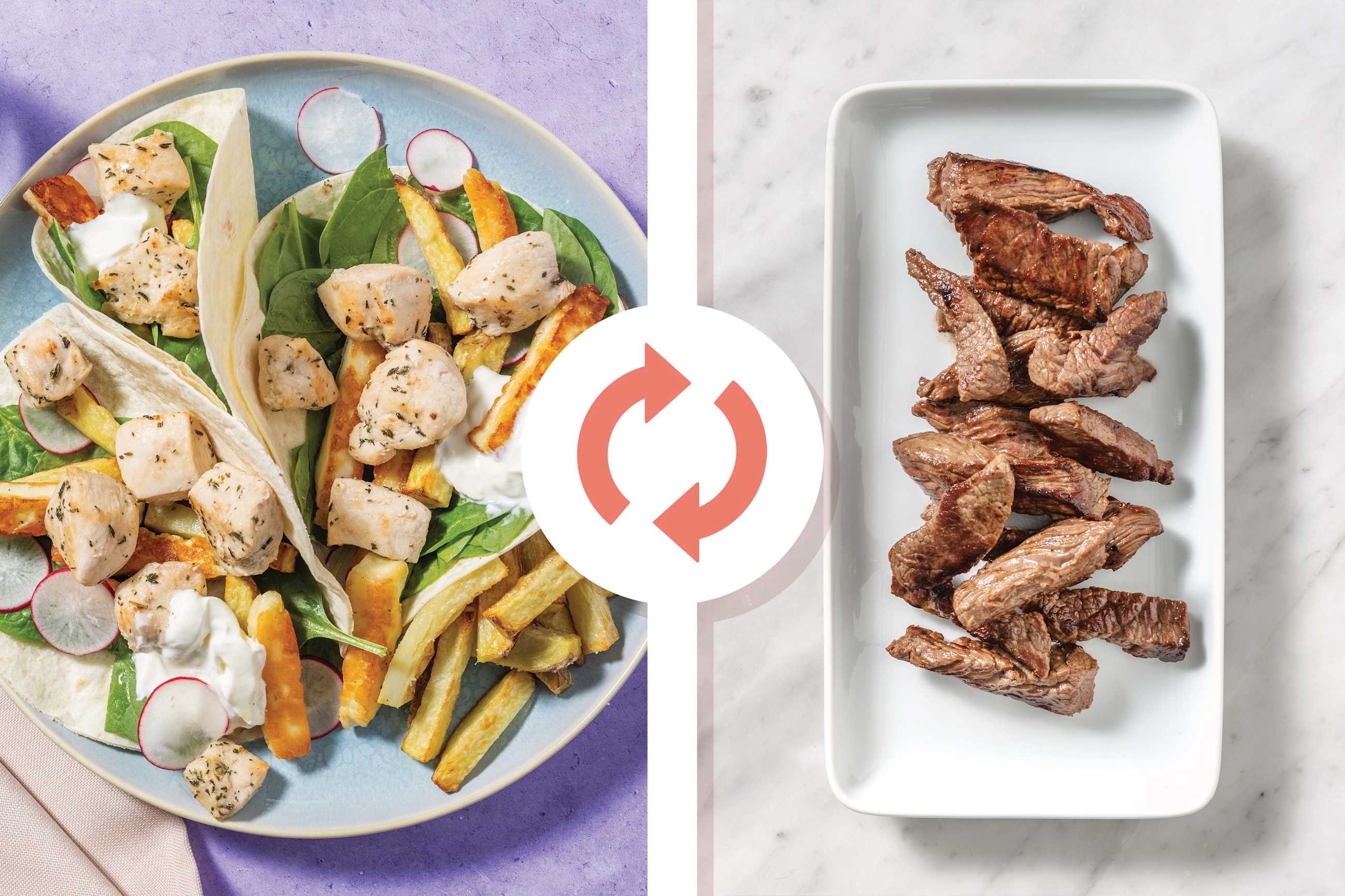 Beef Strip Gyros & Oregano Fries