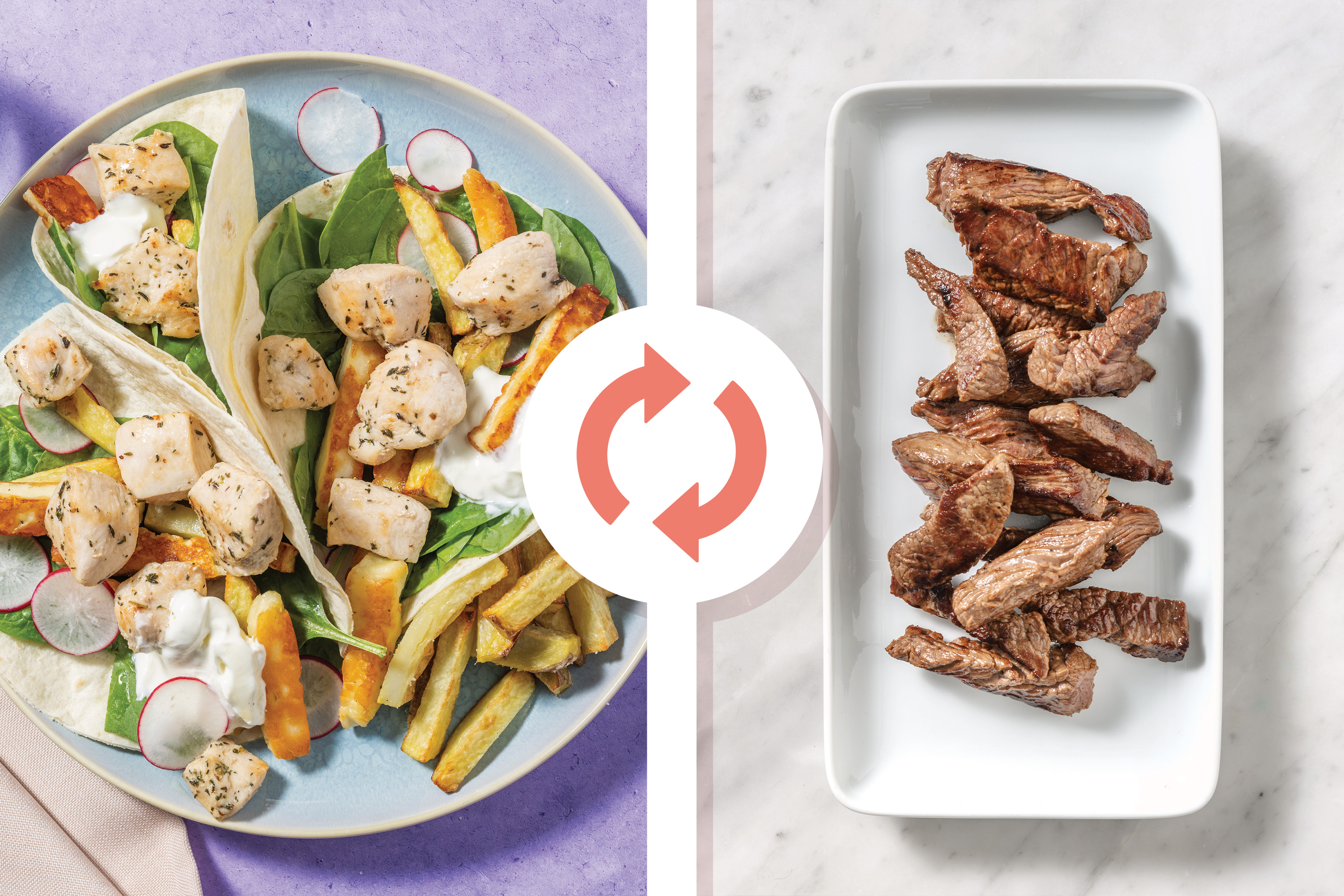 Honey Beef & Haloumi Gyros