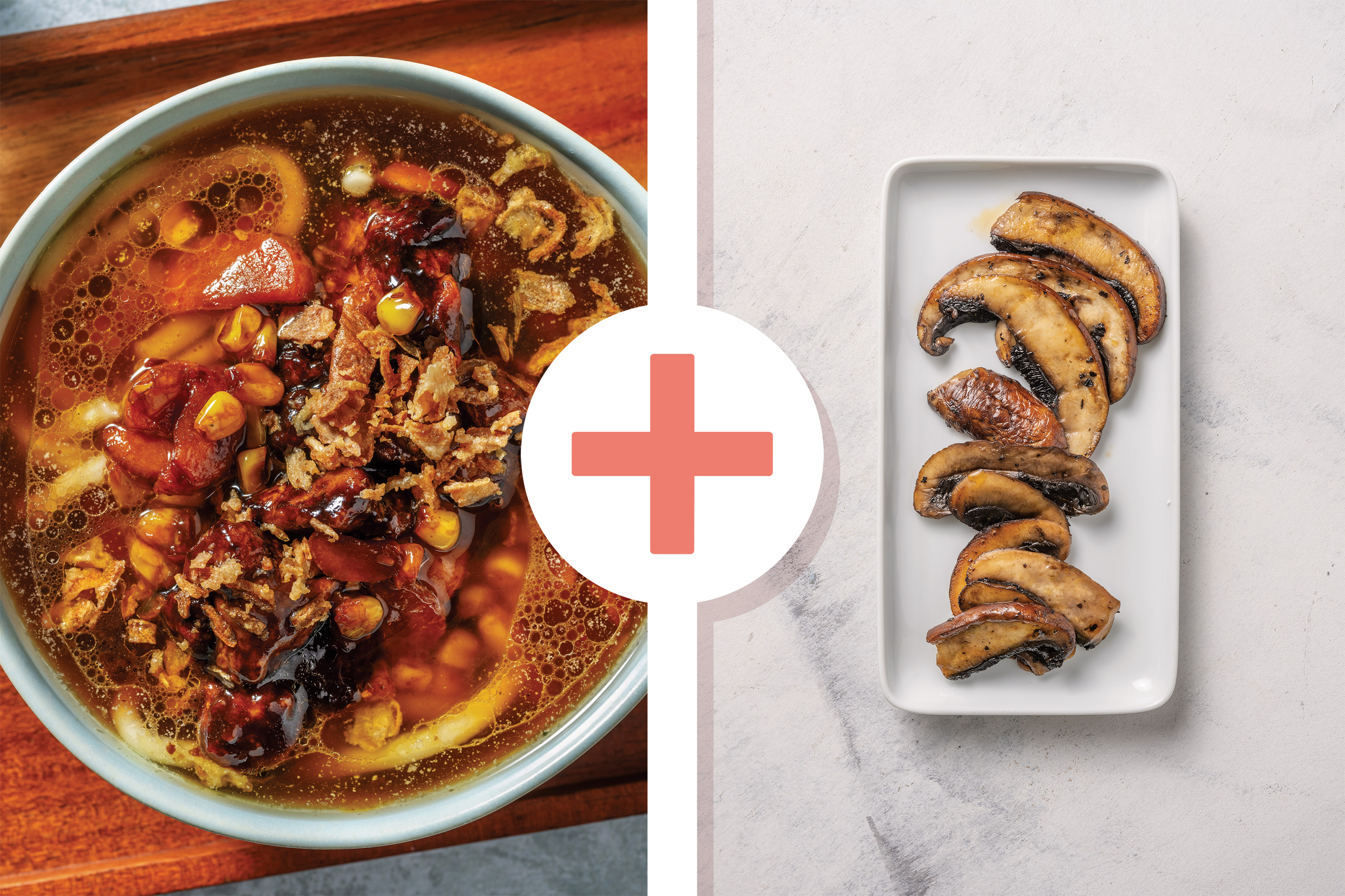 Chicken, Mushroom & Char Siu Udon Noodle Broth