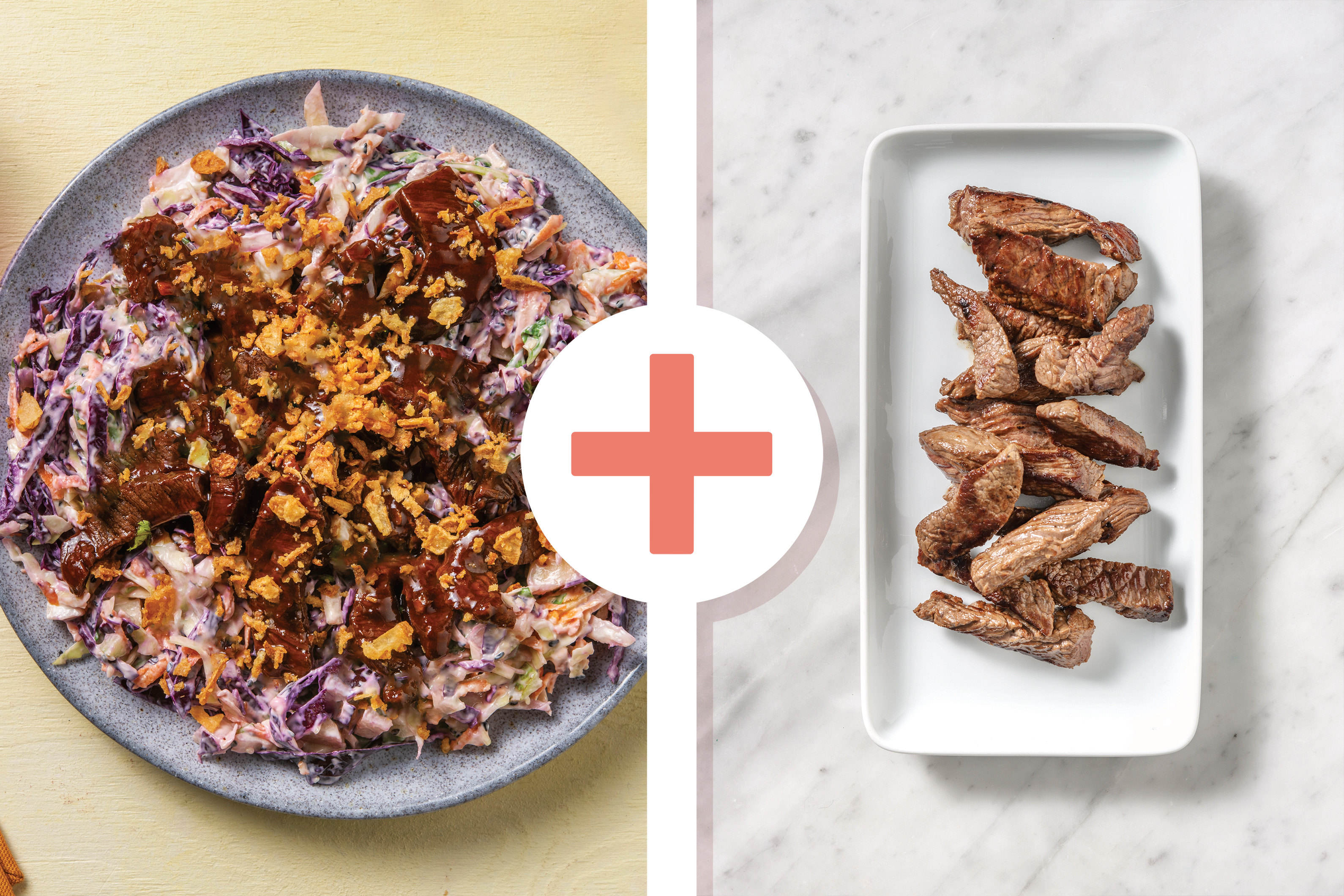 Double Korean-Glazed Beef & Sesame Pear Slaw