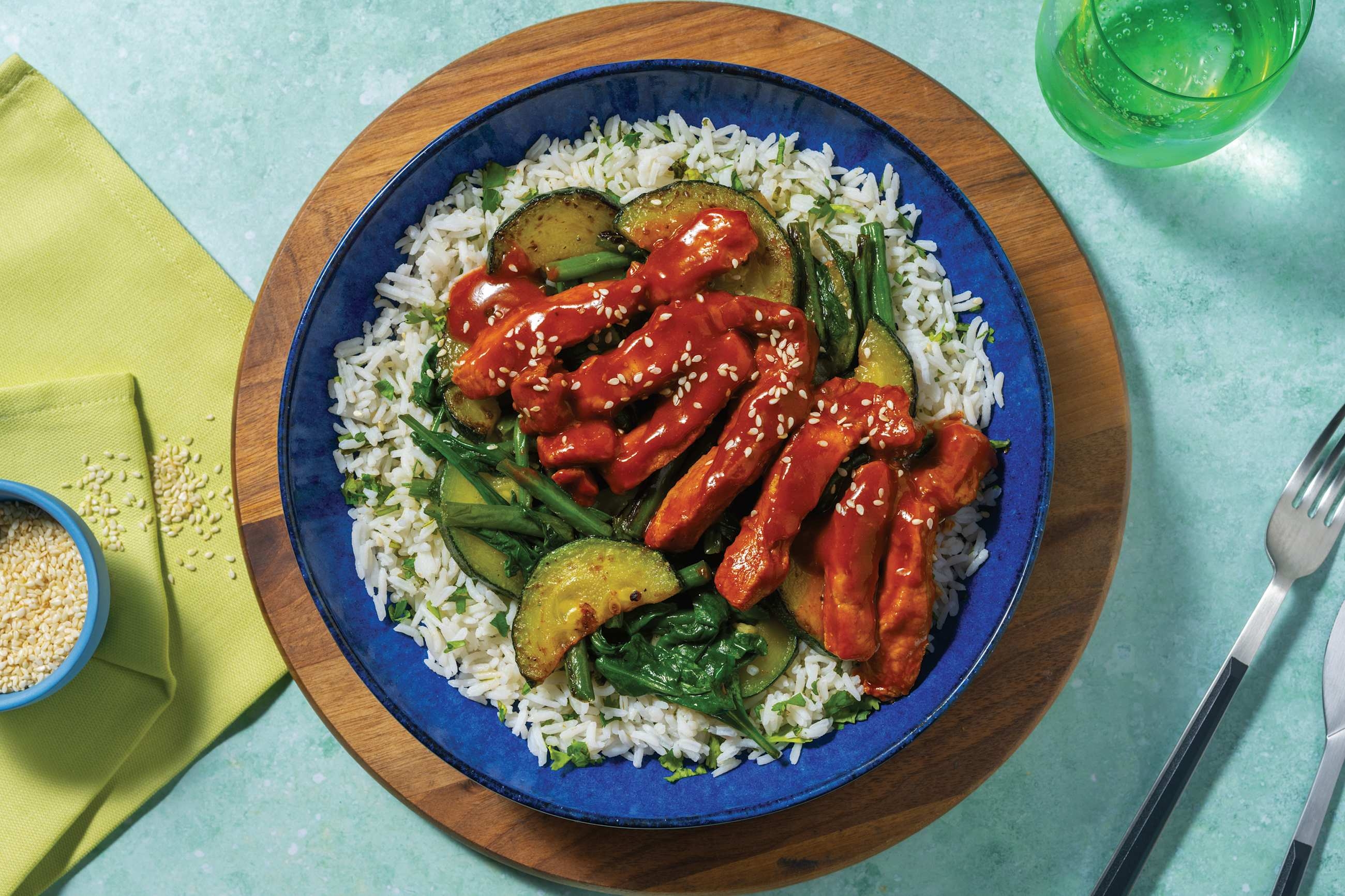 Sticky Chinese Style Pork & Ginger Greens