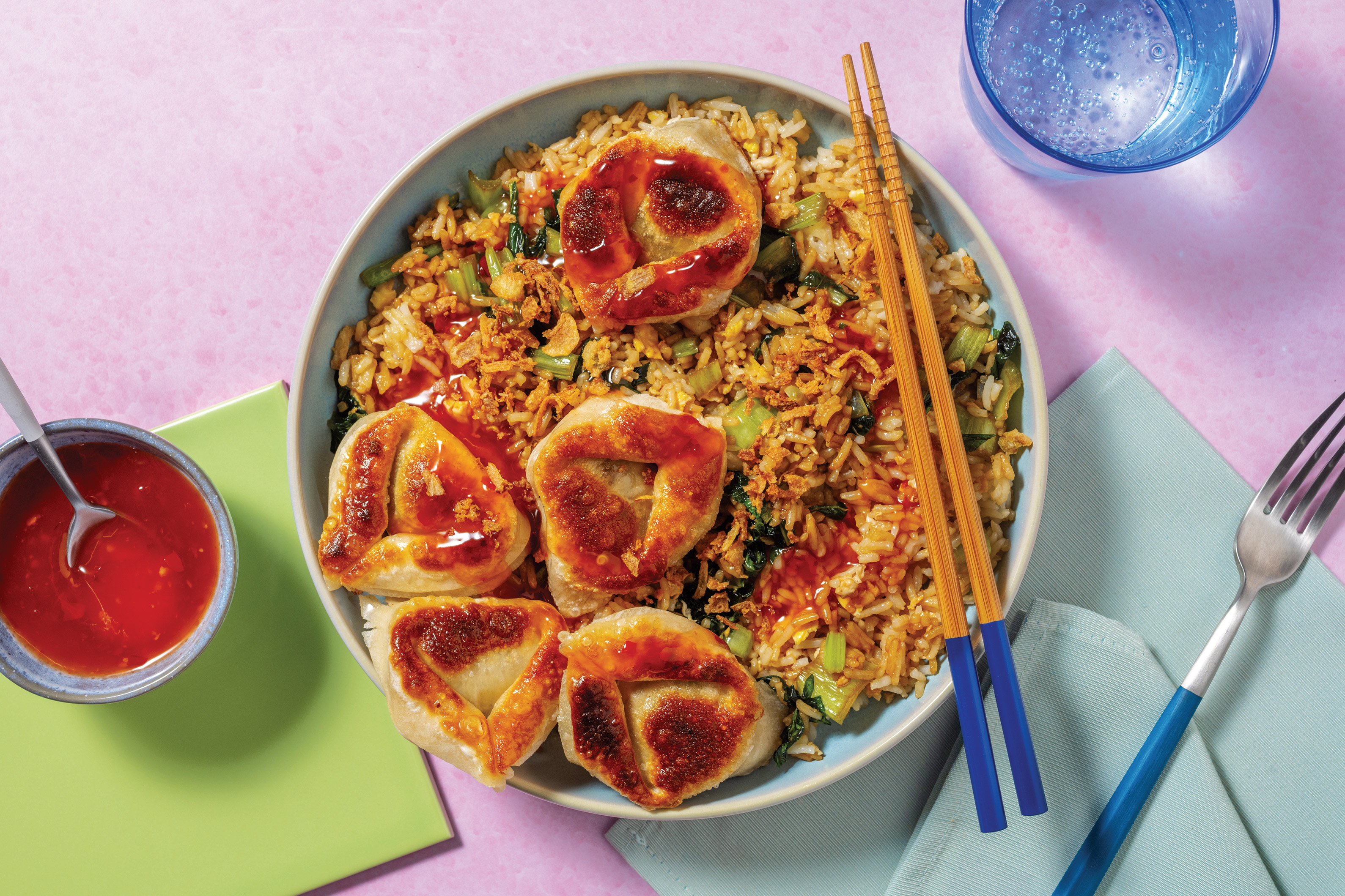 Pork Dumplings & Egg Fried Rice