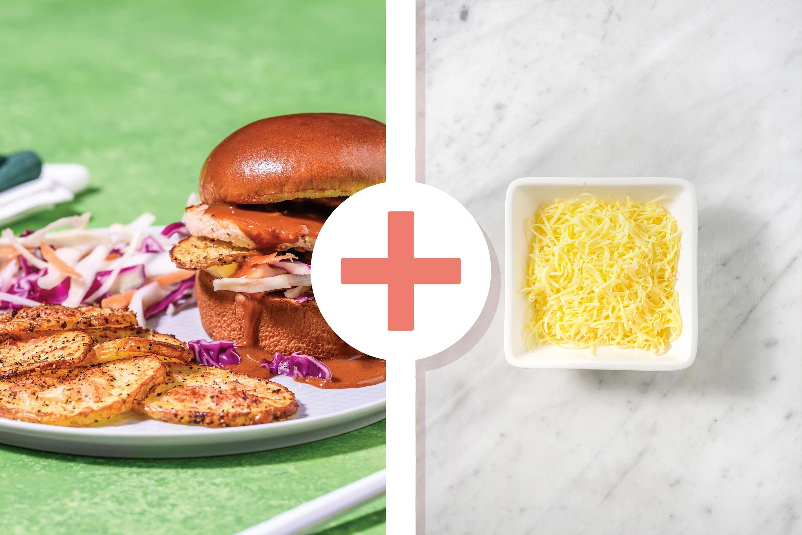 Seared Chicken & Cheesy Roasted Spud Burger