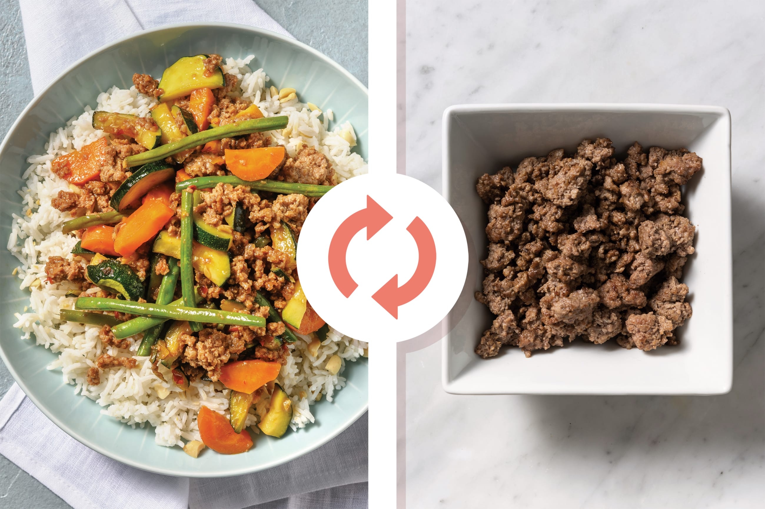 Sweet Chilli Beef & Peanut Broccoli & Cauliflower Rice