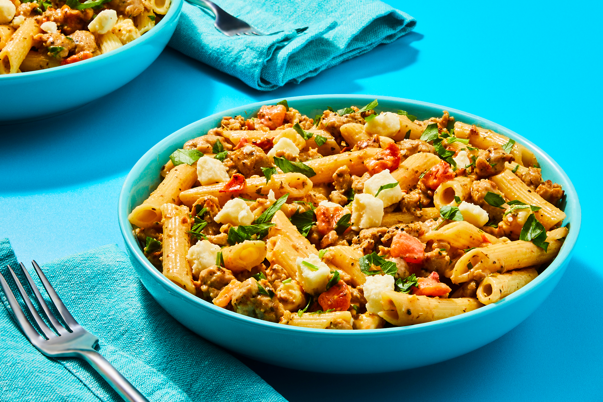 Taverna Chicken Sausage Penne With Feta