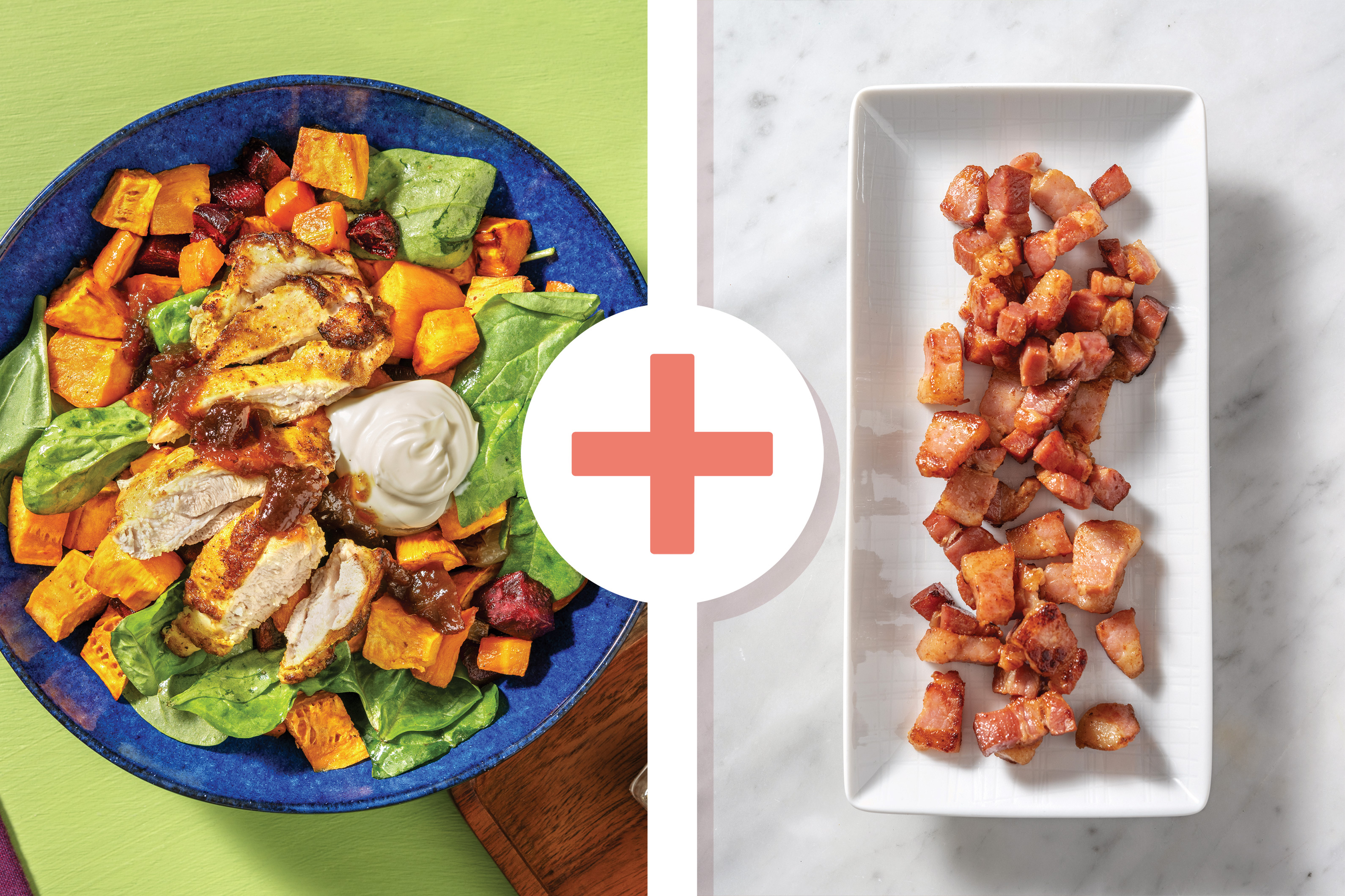 South American-Style Chicken & Roast Veggie Bacon Toss