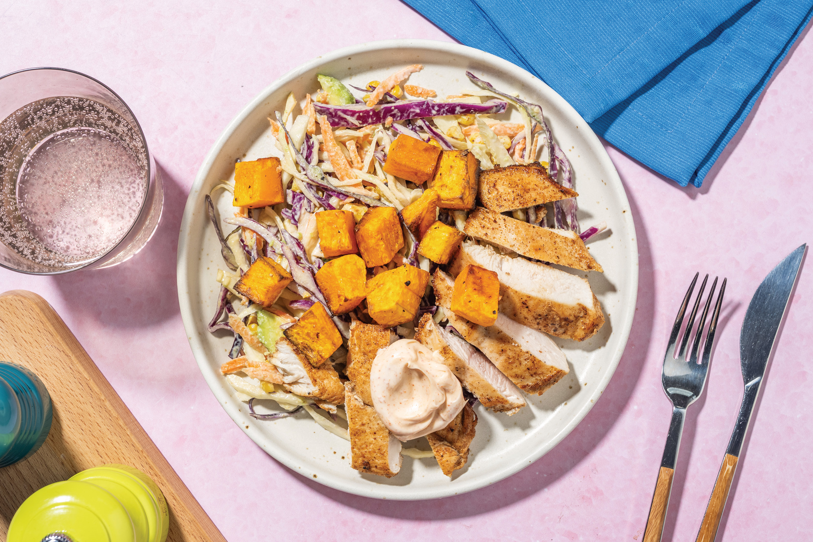 Caribbean Jerk Chicken & Corn Slaw
