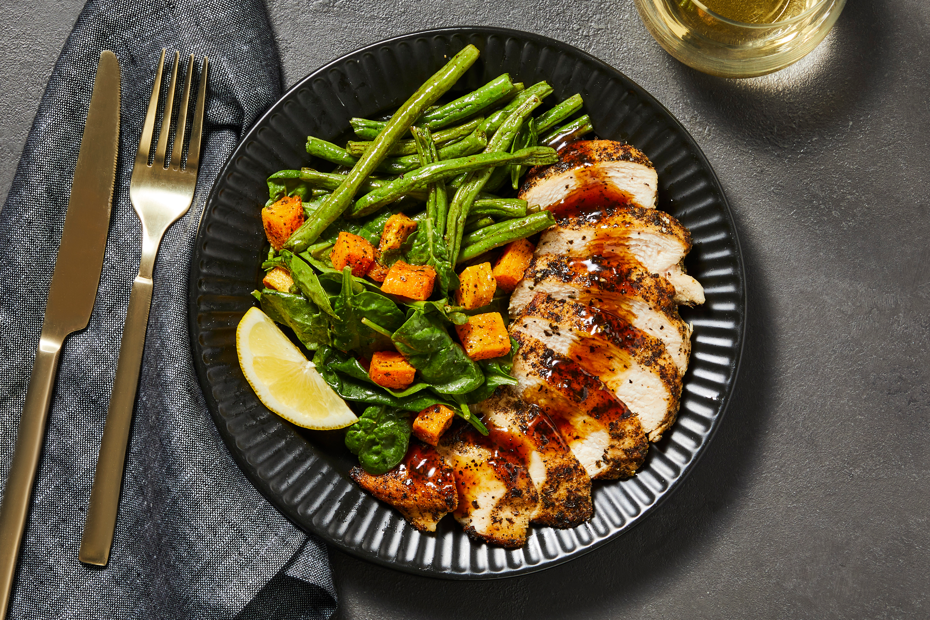 Apricot Chicken with Warm Spinach Salad