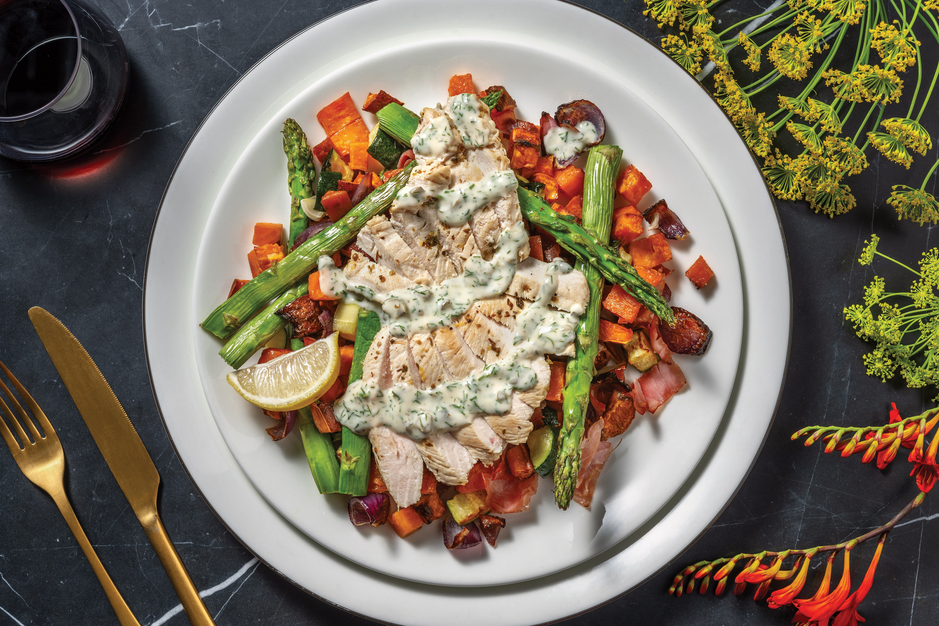 Seared Lemon Chicken & Creamy Caper Dill Sauce