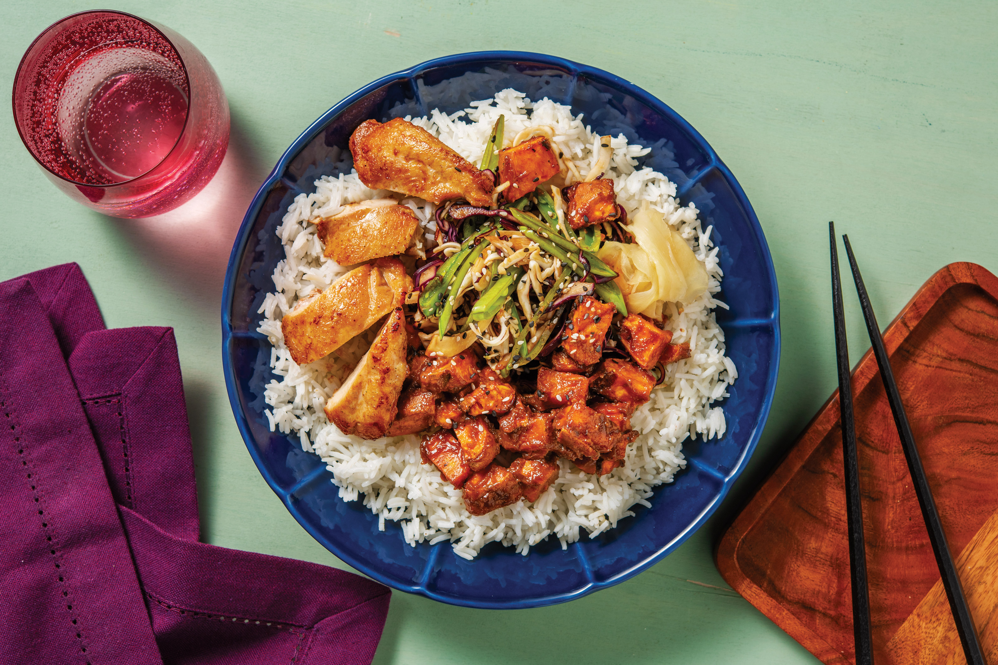 Garlic-Soy Chicken Poke Bowl